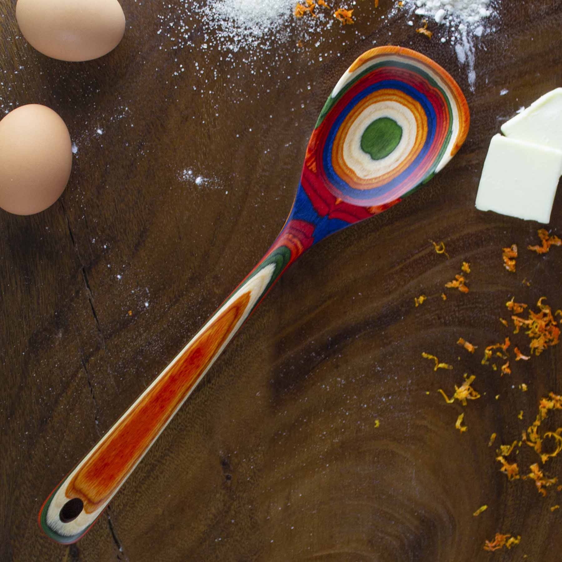 Baltique® Marrakesh Collection Wooden Cooking Spoon - 12.5 Inch Natural Wood Kitchen Utensil for Stirring, Mixing & Serving - Perfect for Soups, Sauces & Baking