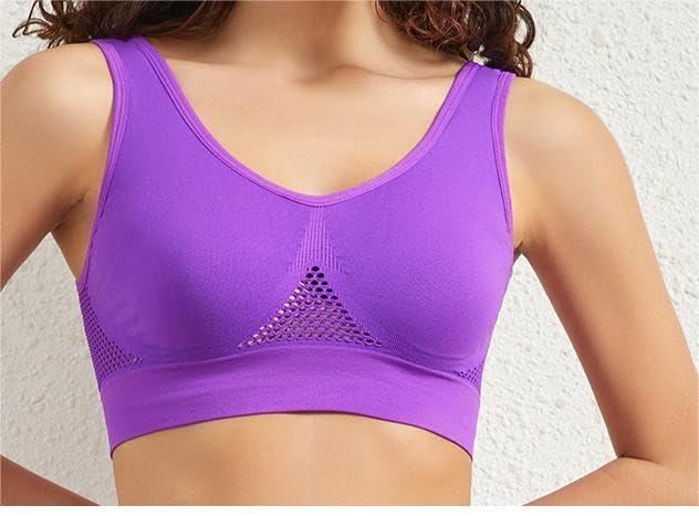 Women's Breathable Seamless Sports Bras - Wireless Support for Workouts & Yoga