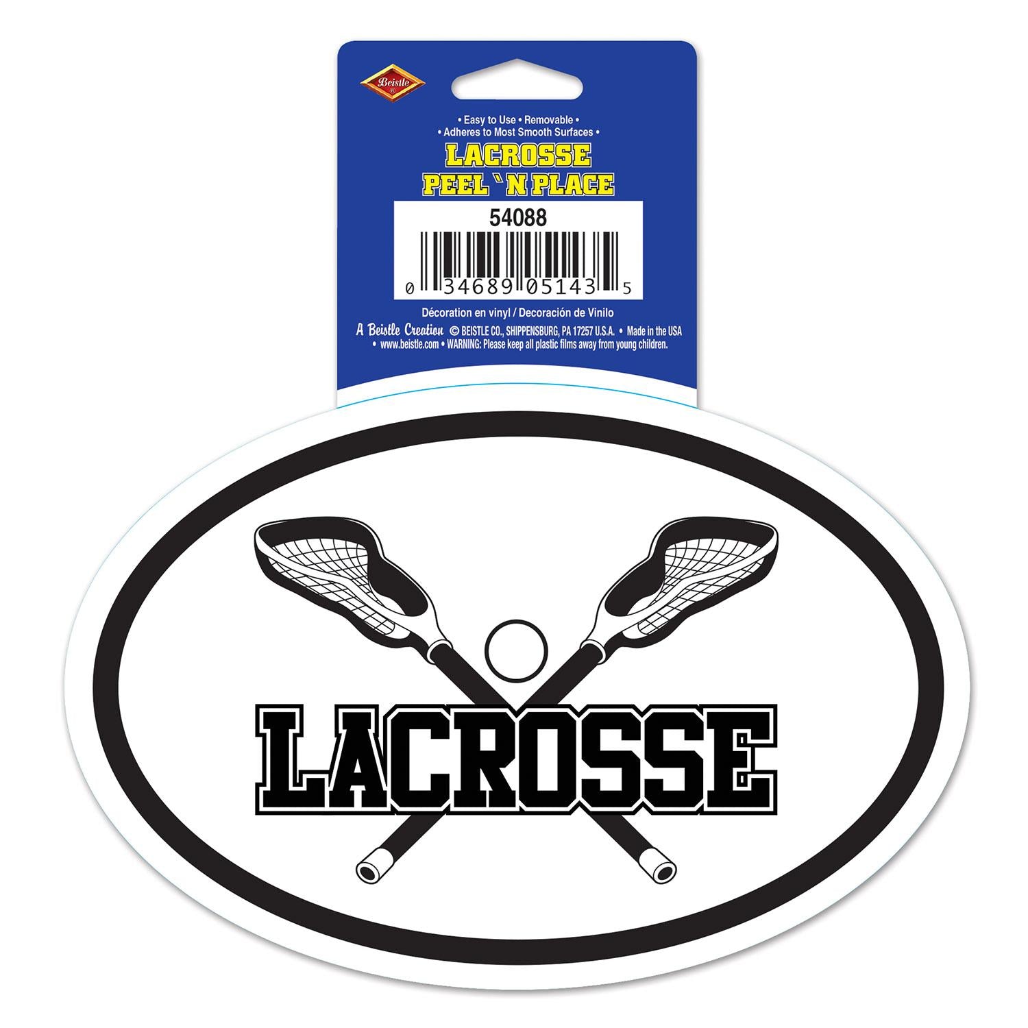 12 Pack Beistle Lacrosse Party Peel & Place Window Clings - Perfect for Sports Themed Birthday Decorations, Team Celebrations & Game Day Parties