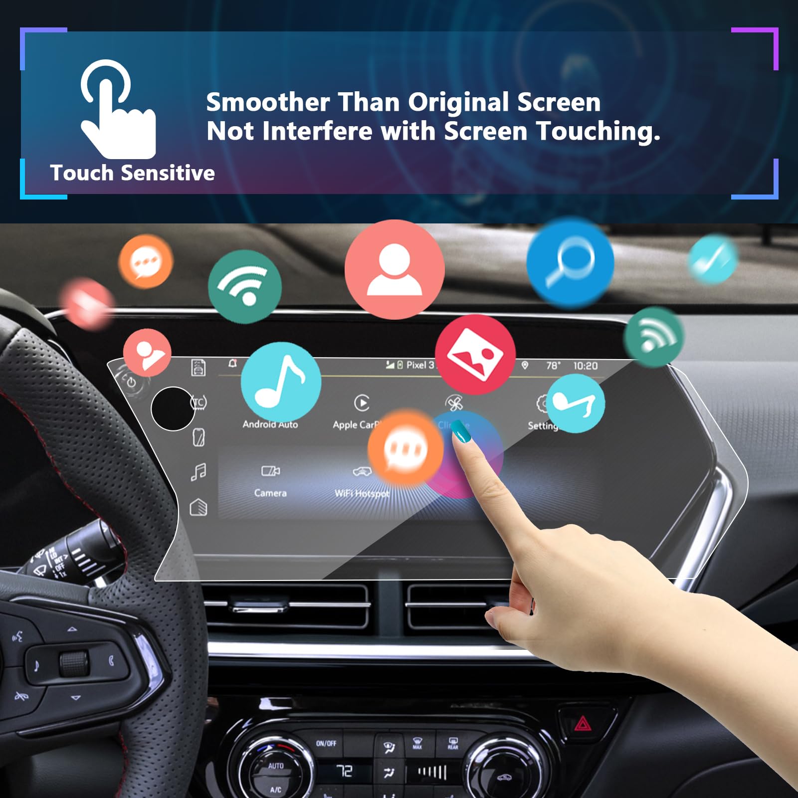 2025 Chevy Trailblazer Touch Screen Protector - 11 Inch 9H Tempered Glass Screen Protector for 2024-2025 Chevy Trailblazer | Anti-Scratch, Bubble-Free, HD Clarity | Perfect for Daily Driving, Road Trips and Off-Road Adventures