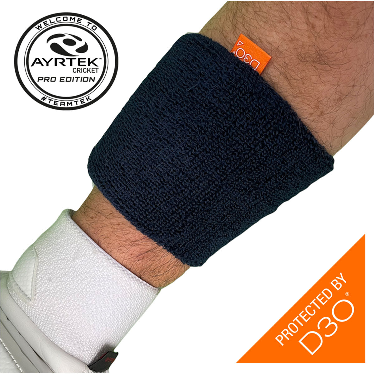 Ayrtek Stubby PRO Hybrid Cricket Sweatband - Breathable Moisture Wicking Wristband for Cricket Players - Perfect for Training, Matches & Outdoor Sports