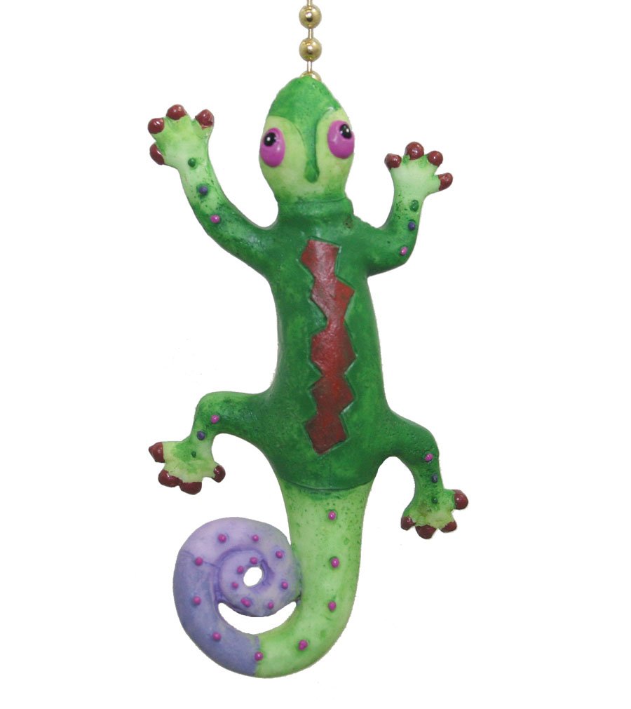 Tropical Gecko Lizard Ceiling Fan Pull Chain - Hawaiian Tiki Bar Decor Accessory for Home, Patio & Outdoor Party Decorations - Perfect for Beach House, Luau Party & Tropical Themed Rooms
