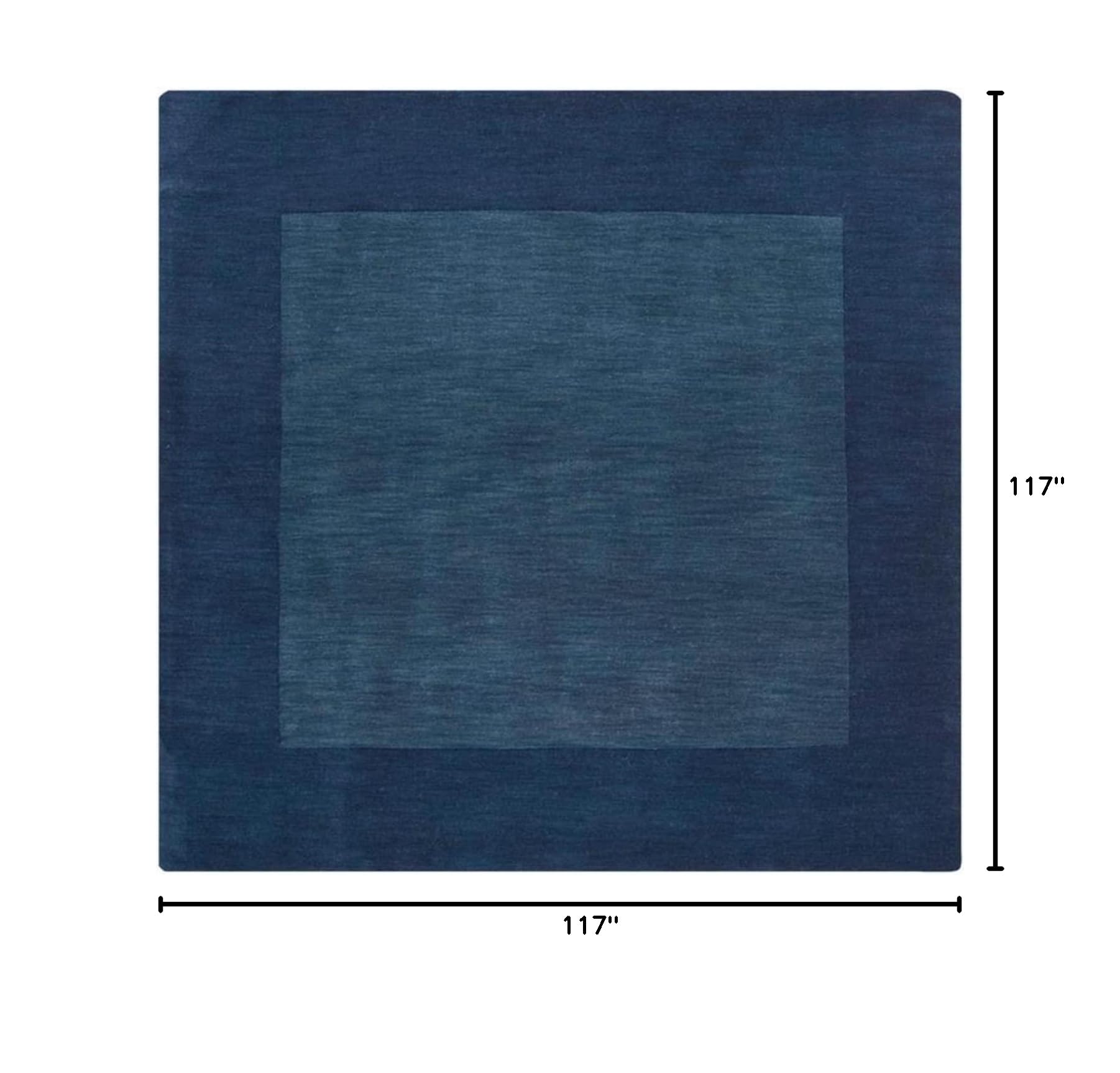 Mark&Day 10x10 Reims Modern Navy Square Area Rug - Soft Wool Carpet for Living Room, Bedroom, Kitchen - Blue & White Home Decor (9'9