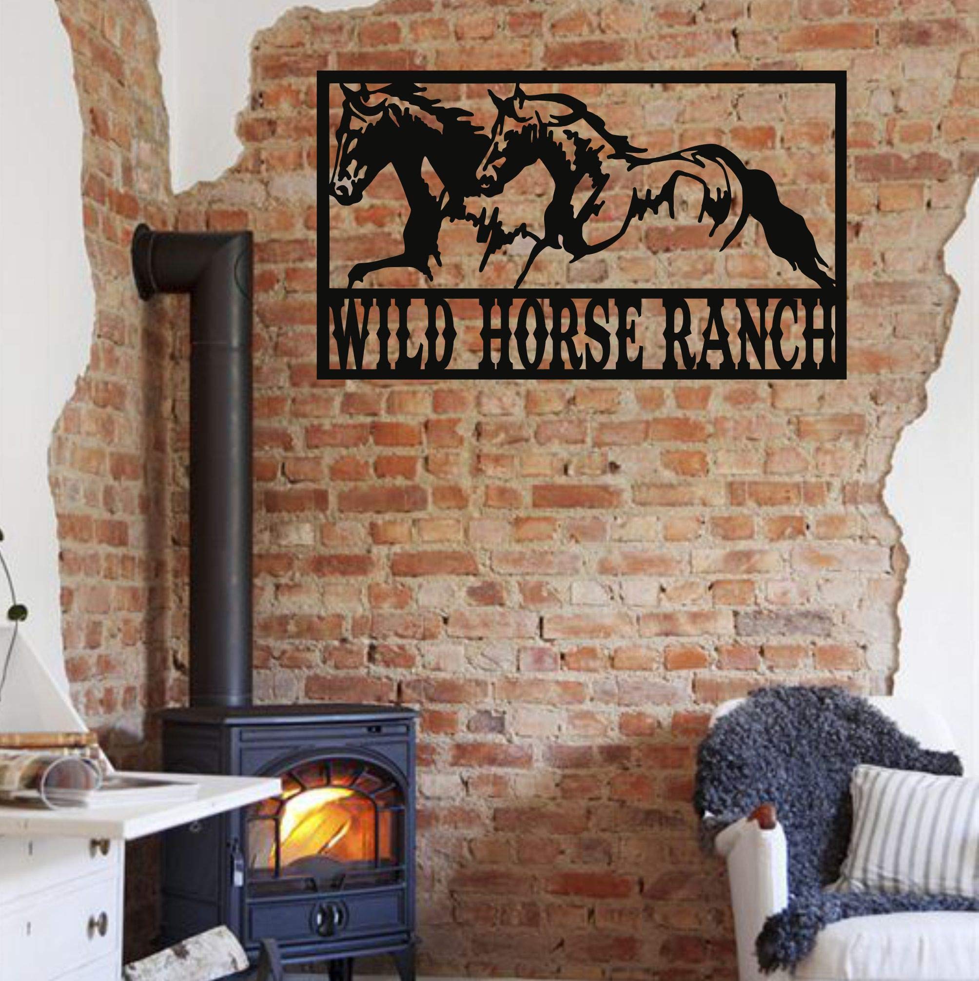 Custom Metal Horse Ranch Monogram Sign - Personalized Farmhouse Decor, Last Name Sign, 30