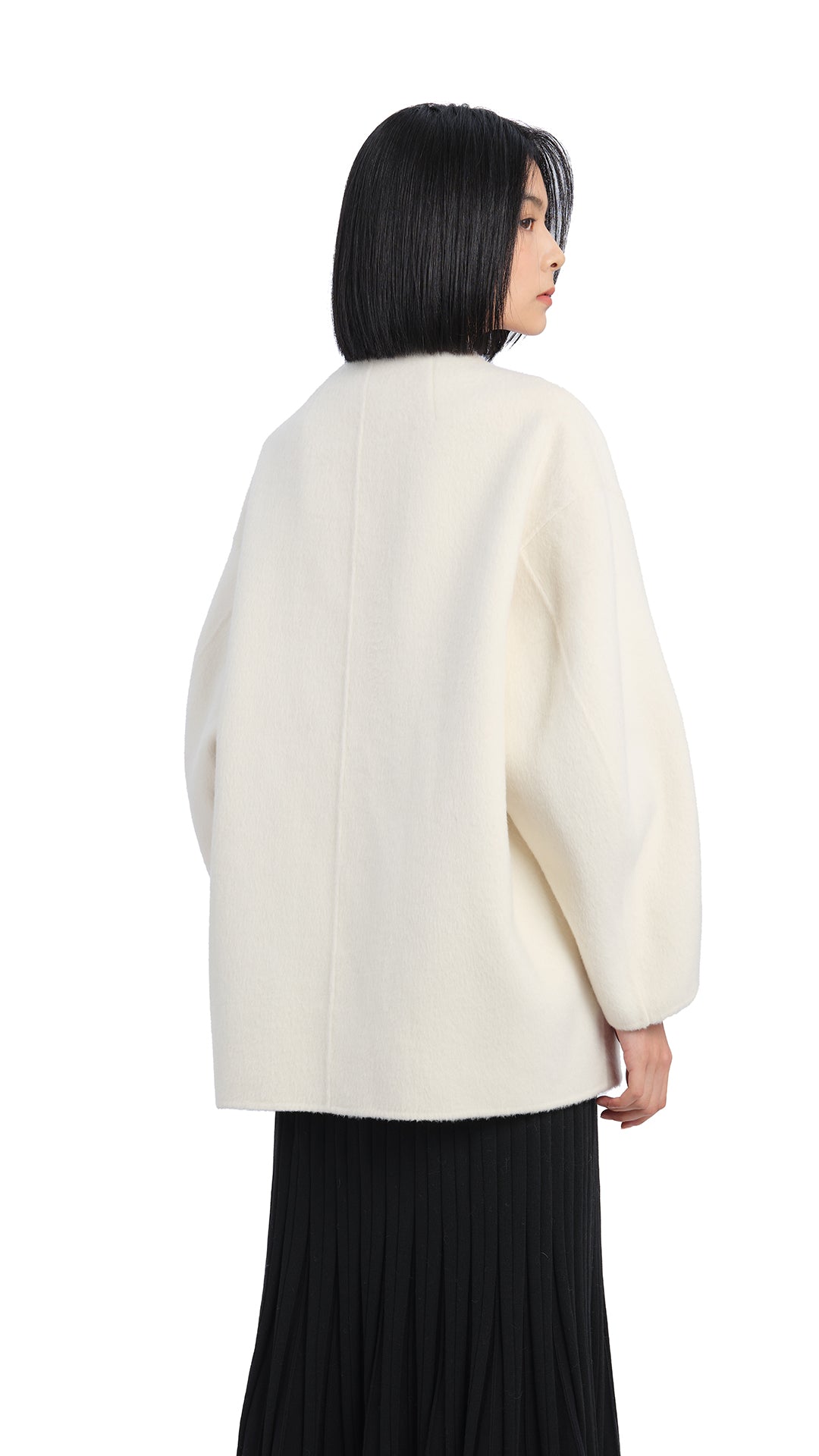 Melange Double Face Jacket for Women - Soft & Warm Reversible Coat - Perfect for Fall & Winter Fashion, Outdoor Activities, and Office Wear