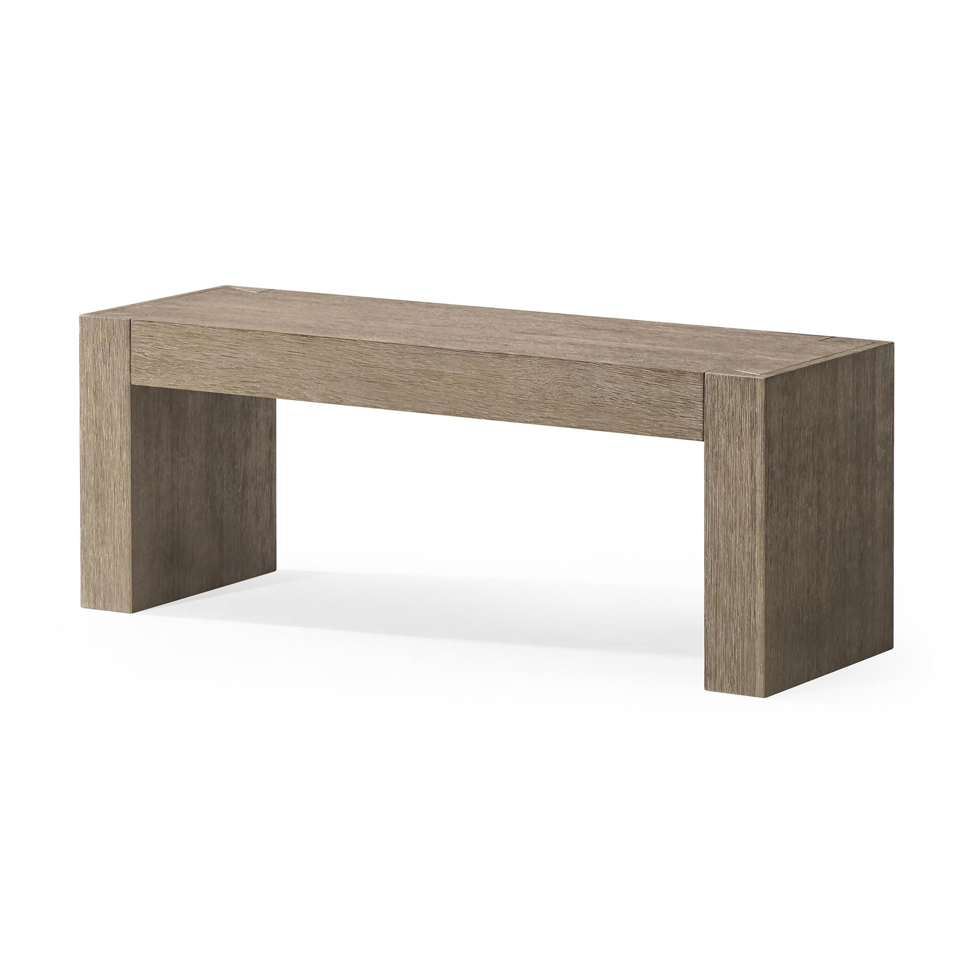 Maven Lane Zeno Contemporary Wooden Backless Bench - Modern Dining, Kitchen Table, Entryway, Foyer & Lobby Bench in Weathered Grey Finish - Perfect for Small Spaces, Farmhouse Decor & Entryway Seating