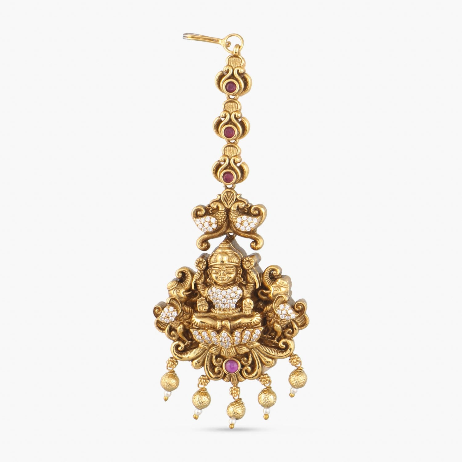 Aashni Antique Temple Bridal Jewelry Set - Gold Plated Indian Wedding Necklace & Earrings for Brides, Ethnic Party Wear, Cultural Festivals