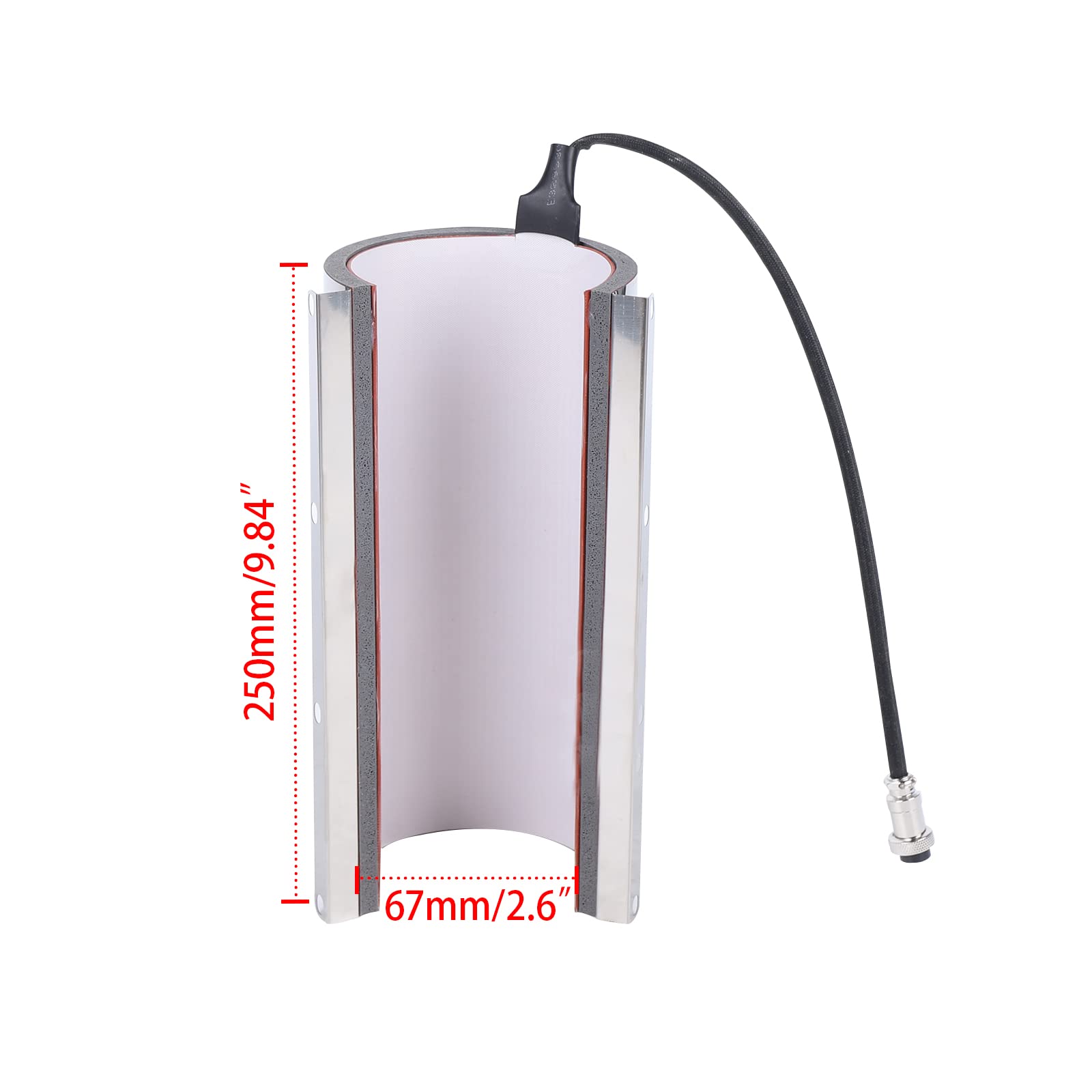 20oz Mug Press Attachment for Heat Press Machine - 2.64x9.84in Heating Element with Female Plug - Perfect for Custom Tumbler & Coffee Mug Designs (Ideal for DIY Gifts, Promotional Items & Small Business Printing)