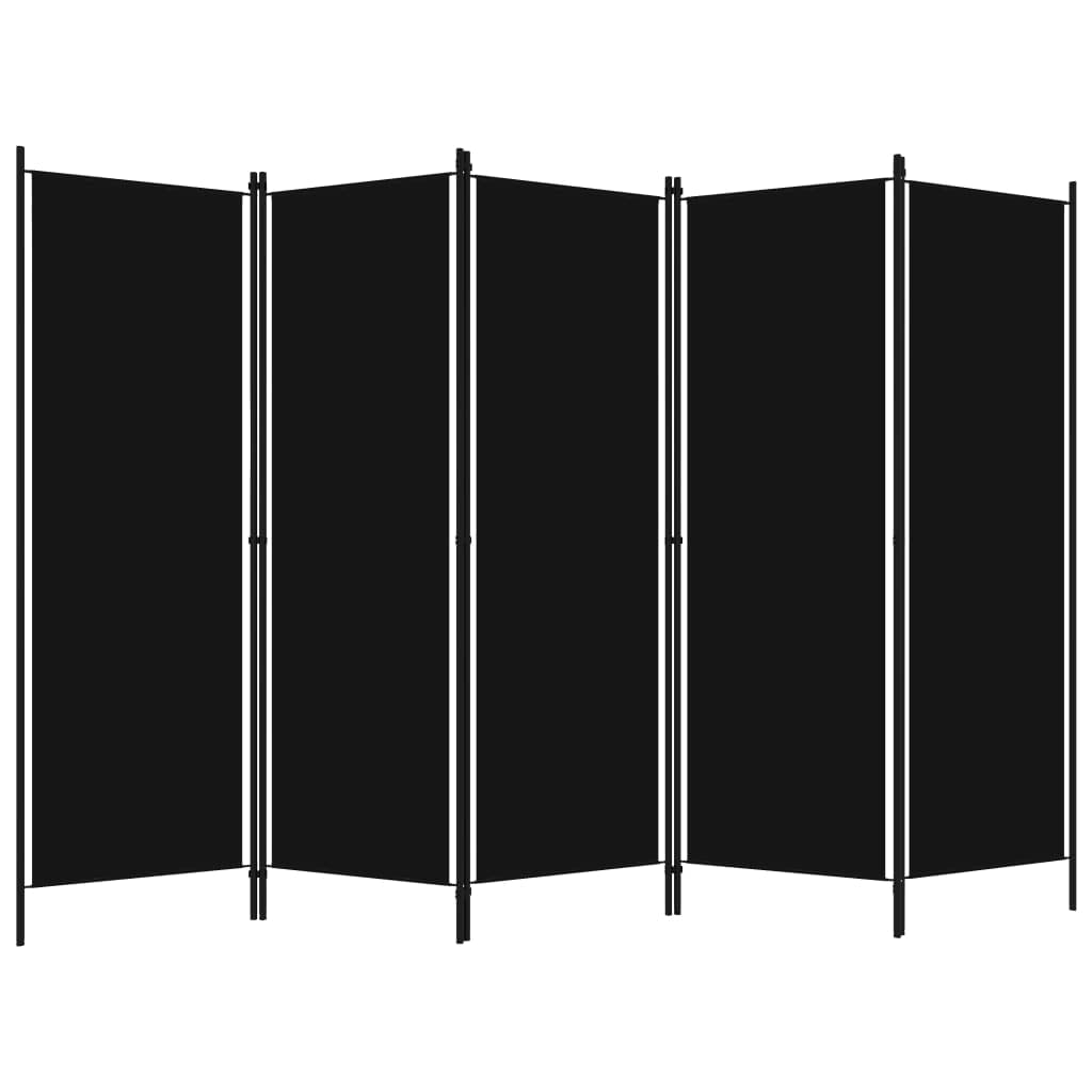 CHARMMA 5-Panel Black Room Divider Screen - 98.4