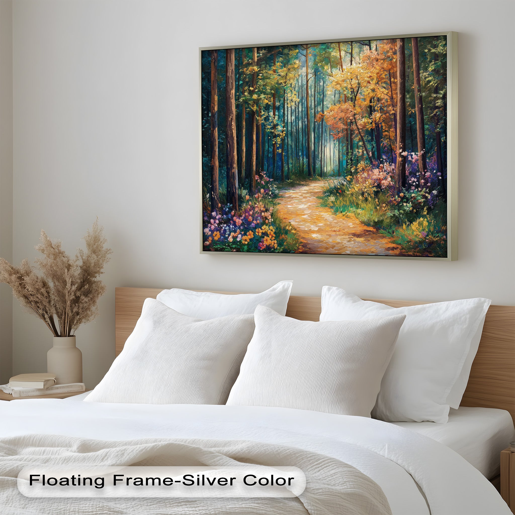 Vibrant Autumn Forest Oil Painting - Handmade Canvas Art for Home Decor, Living Room & Office Wall