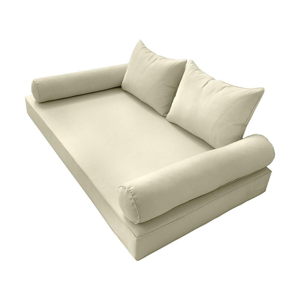 Prolinemax Style4 Full Size 5-Piece Outdoor Daybed Set with Mattress Cushion & Bolster Pillows - Perfect for Patio, Poolside, and Garden Lounging AD005
