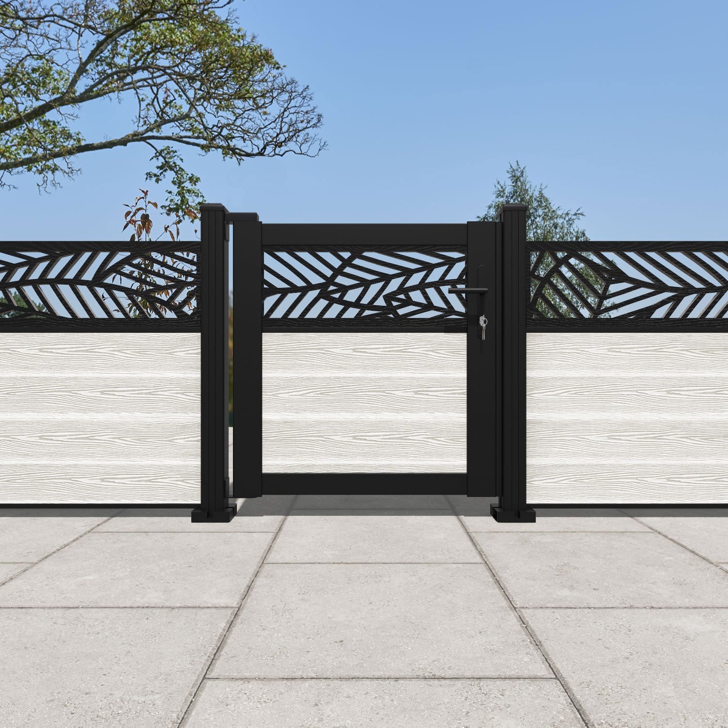 Classic Habitat Pedestrian Gate - Light Stone Color | Durable Outdoor Walkway Entrance | Perfect for Gardens, Yards & Driveways