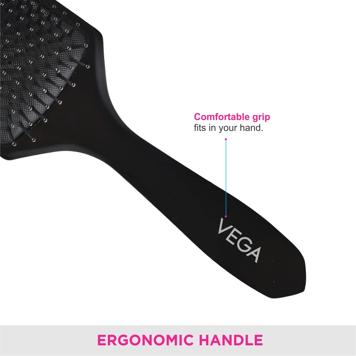 **Vega Premium Collection Mini Paddle Hair Brush – India's No.1 Hair Brush for Men & Women – Black (8586 M) – Perfect for Travel, Home & Salon Use**