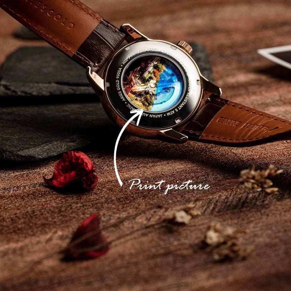 ARIES GOLD INFINUM EL TORO Rose Gold Men's Watch with Genuine Brown Leather Strap - Luxury Dress Watch for Business, Formal Occasions & Gifts