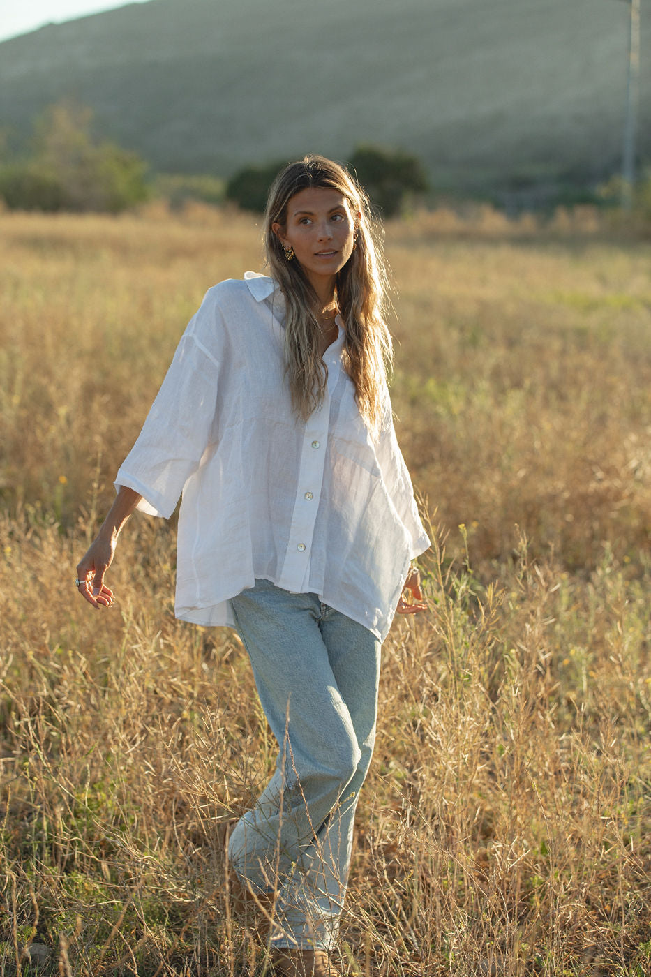 Sea Breeze Washed Linen Top for Women - Soft & Breathable Summer Blouse - Perfect for Beach Vacations, Casual Outings & Boho Style
