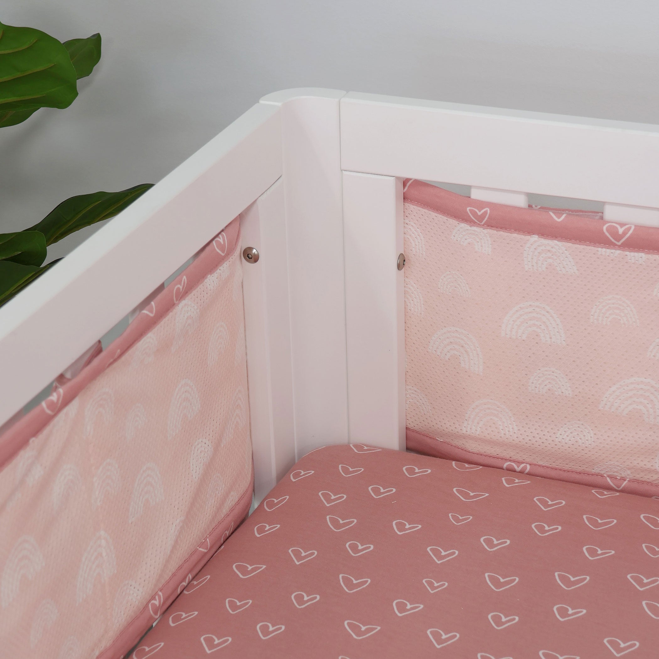 Nordic Breathe Easy® Air+ Cot Liner - Dusty Berry & Rose | Premium Baby Crib Mattress Protector | Hypoallergenic & Breathable | Perfect for Nursery, Daycare & Travel
