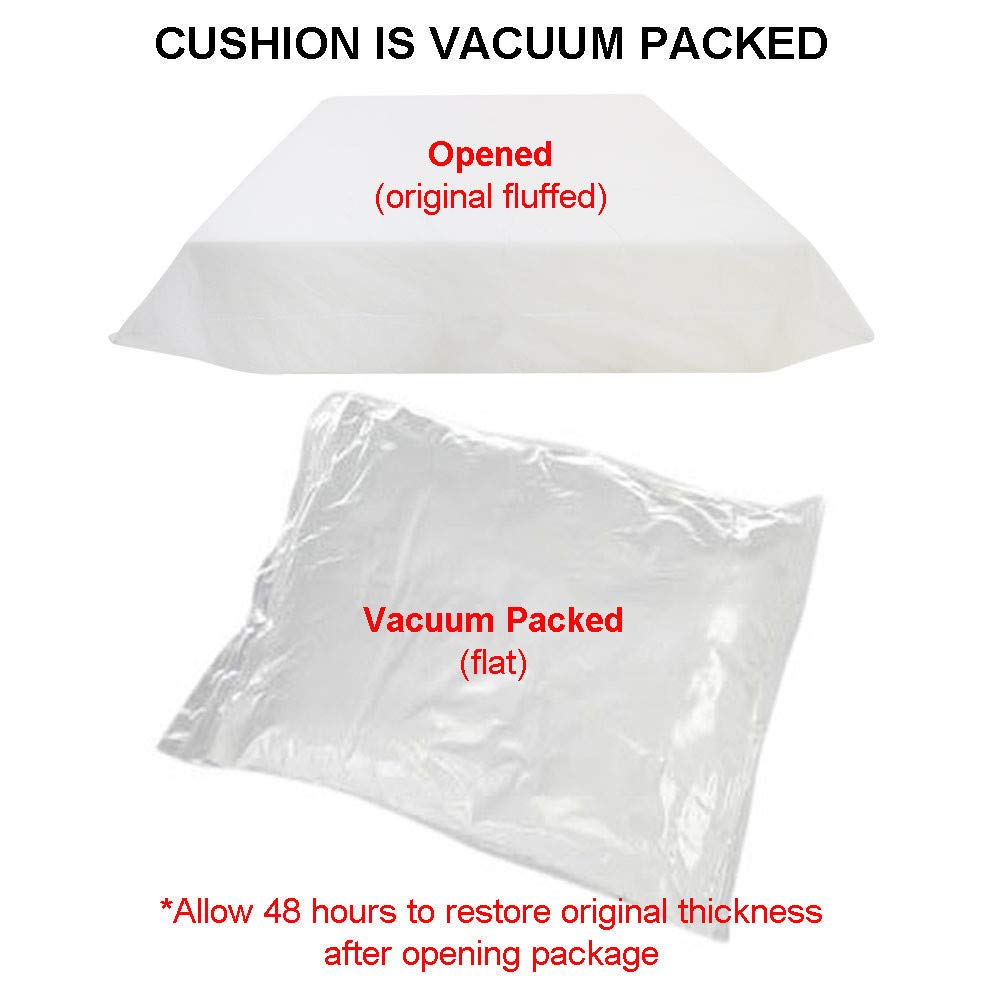Outdoor Deep Seat Back Rest Bolster Cushion Insert Slip Cover Set AD101 - Pipe Trim Small 23x24x6 - Perfect for Patio Furniture, Deck Chairs & Poolside Lounging