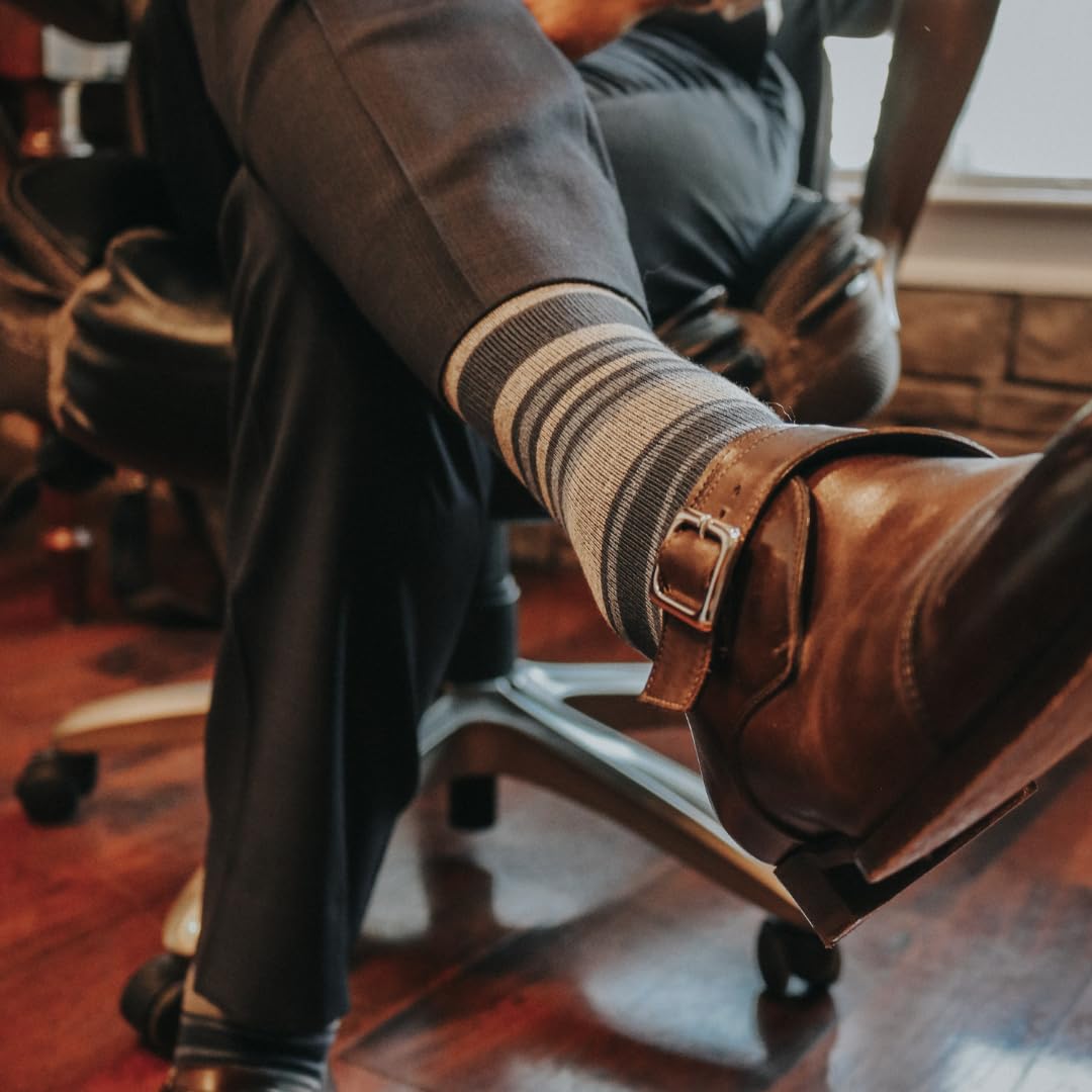 Premium Cotton Over the Calf Dress Socks for Men (9-Pack) | Soft & Breathable Long Socks That Stay Up | Perfect for Business, Formal & Casual Wear