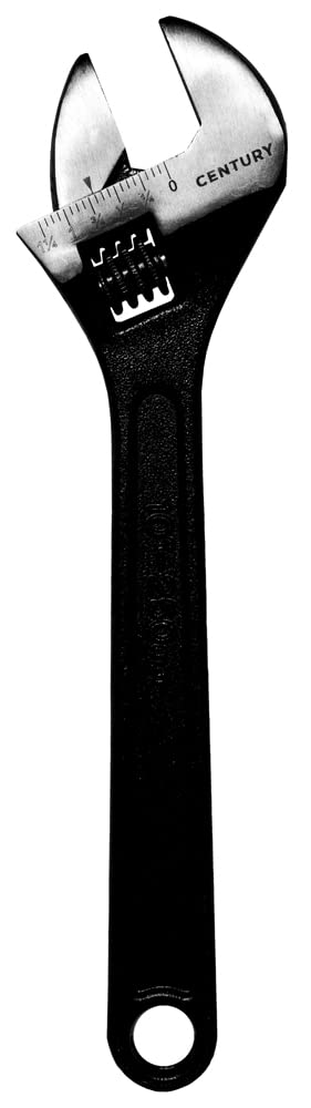 Century Drill & Tool 72625 10-Inch Adjustable Wrench - Heavy Duty Steel Construction for Plumbing, Automotive & DIY Home Repairs