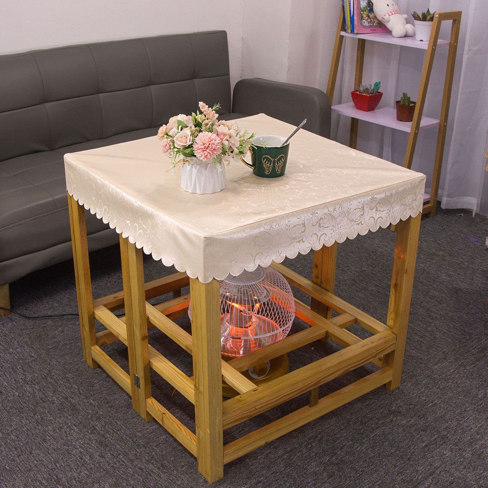 LIUJIU Heavy Duty Vinyl Tablecloth - Wipe Clean PVC Table Cover for Rectangle Kitchen & Dining Tables (51x71 Inches, 130x180cm) - Perfect for Daily Meals, Parties & Outdoor Picnics