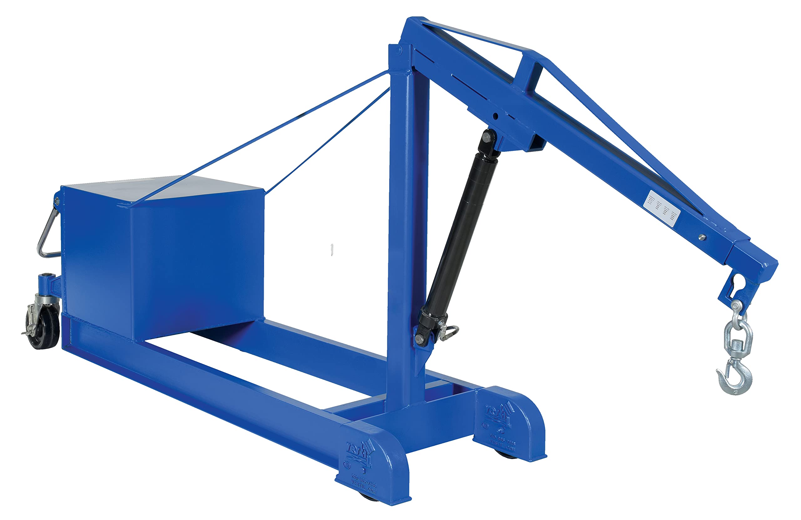 Vestil CBFC-2000-AIR Steel Air Counter Balance Floor Crane - 2000 lb Capacity Blue | Heavy Duty Workshop & Warehouse Equipment for Lifting, Loading & Material Handling