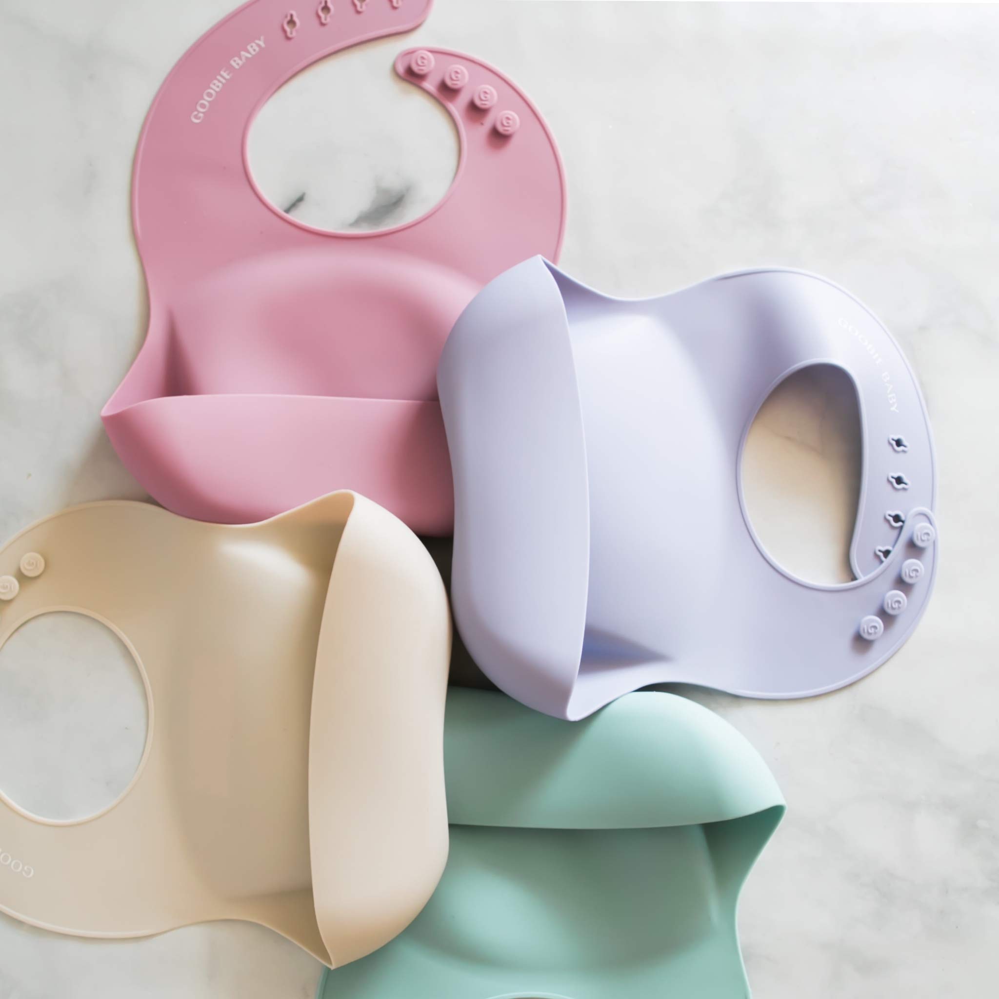 Waterproof Silicone Baby Bib with Food Catcher - Adjustable Feeding Bib for Infants & Toddlers 4-36 Months - Soft, Easy to Clean Bibs for Girls & Boys in Rose & 6 Colors - Perfect for Mealtime, Travel & Messy Play