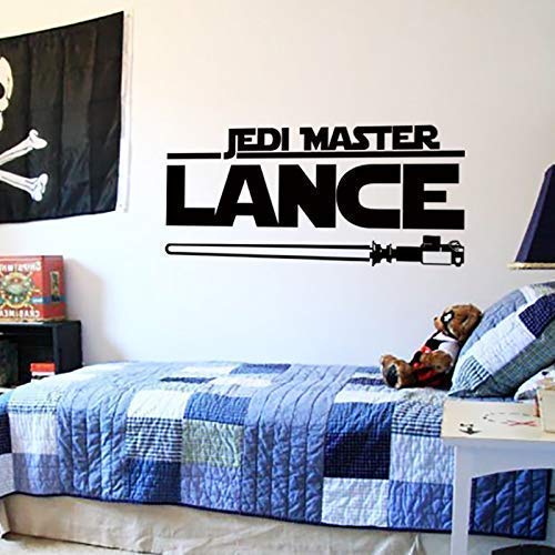 Personalized Jedi Master Name Wall Decal - Custom Vinyl Wall Sticker for Nursery & Boys Room Decor - Perfect for Star Wars Themed Bedrooms & Kids Party Decorations
