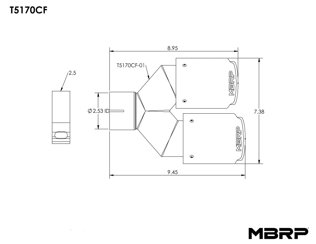 MBRP T5170CF Carbon Fiber Exhaust Tip - High Performance Exhaust System for Trucks & SUVs - Enhances Engine Sound & Vehicle Appearance - Perfect for Off-Roading & Car Enthusiasts