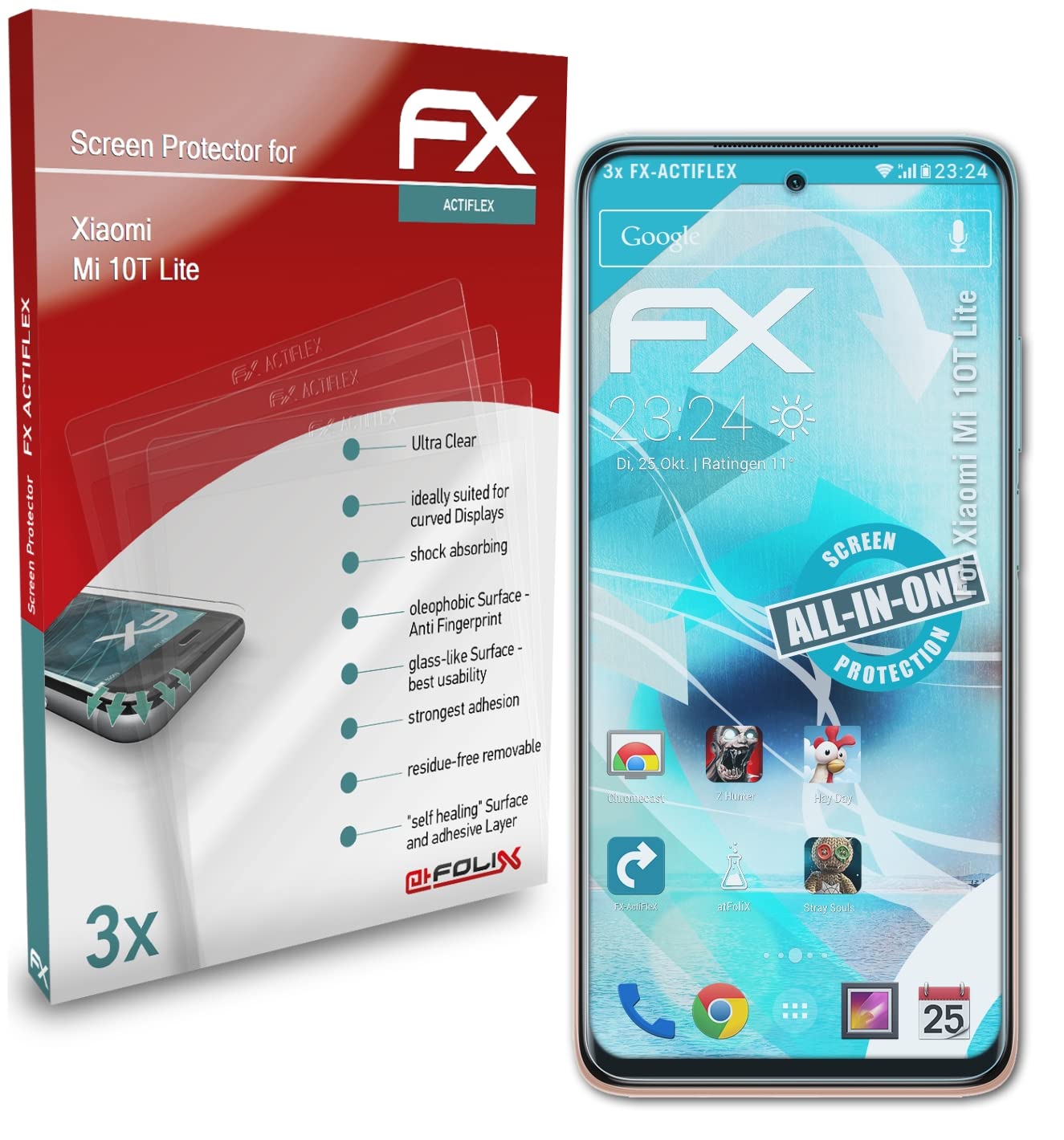 Xiaomi Mi 10T Lite Screen Protector - 3 Pack Ultra Clear Flexible FX Film | HD Protection for Smartphone, Anti-Scratch & Bubble-Free | Perfect for Daily Use, Gaming & Outdoor Activities