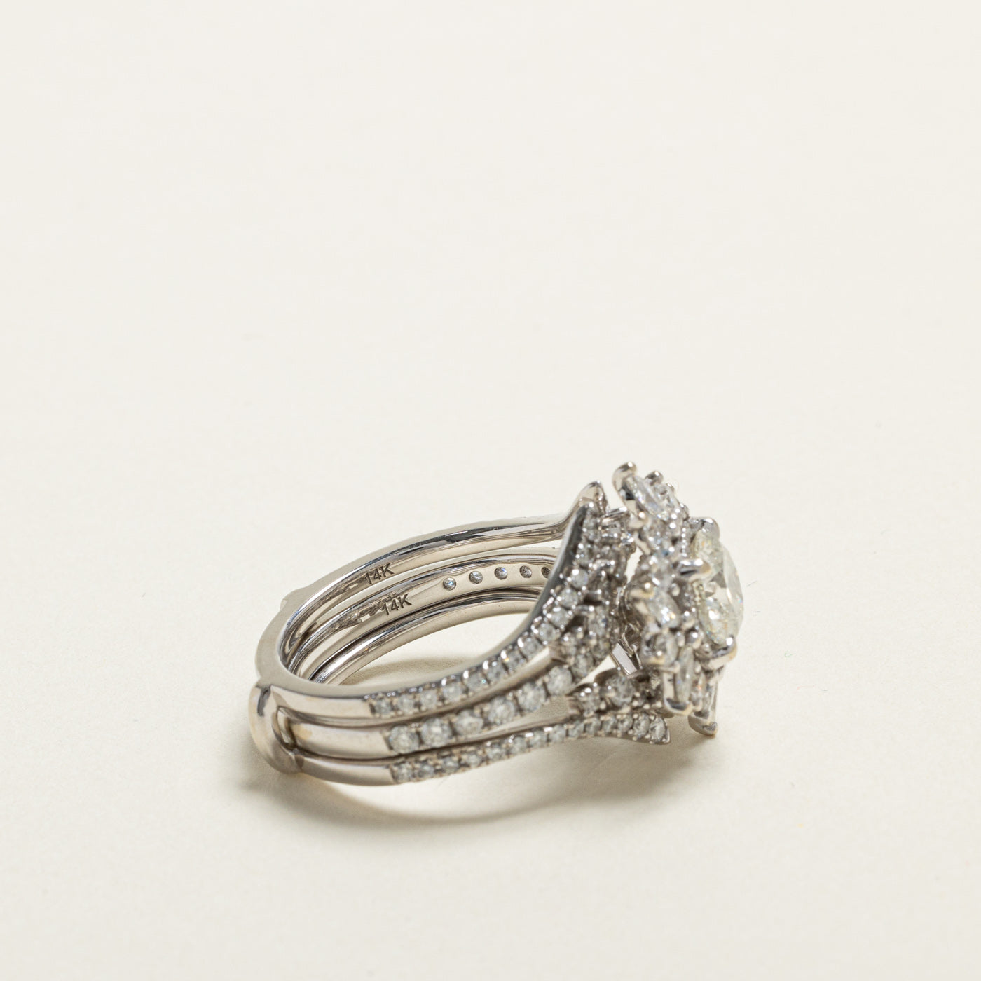 4.05ctw Cluster Diamond Wedding Ring Set for Women - Size 9.25 | Elegant Bridal Jewelry for Engagement, Anniversary & Special Occasions