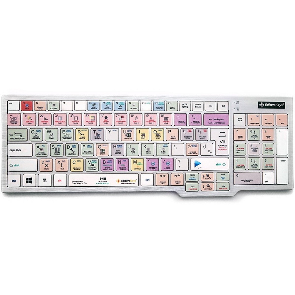 Editors Keys Shortcut Keyboard for Sony Vegas Pro - PC Compatible - Perfect for Video Editing & Content Creation