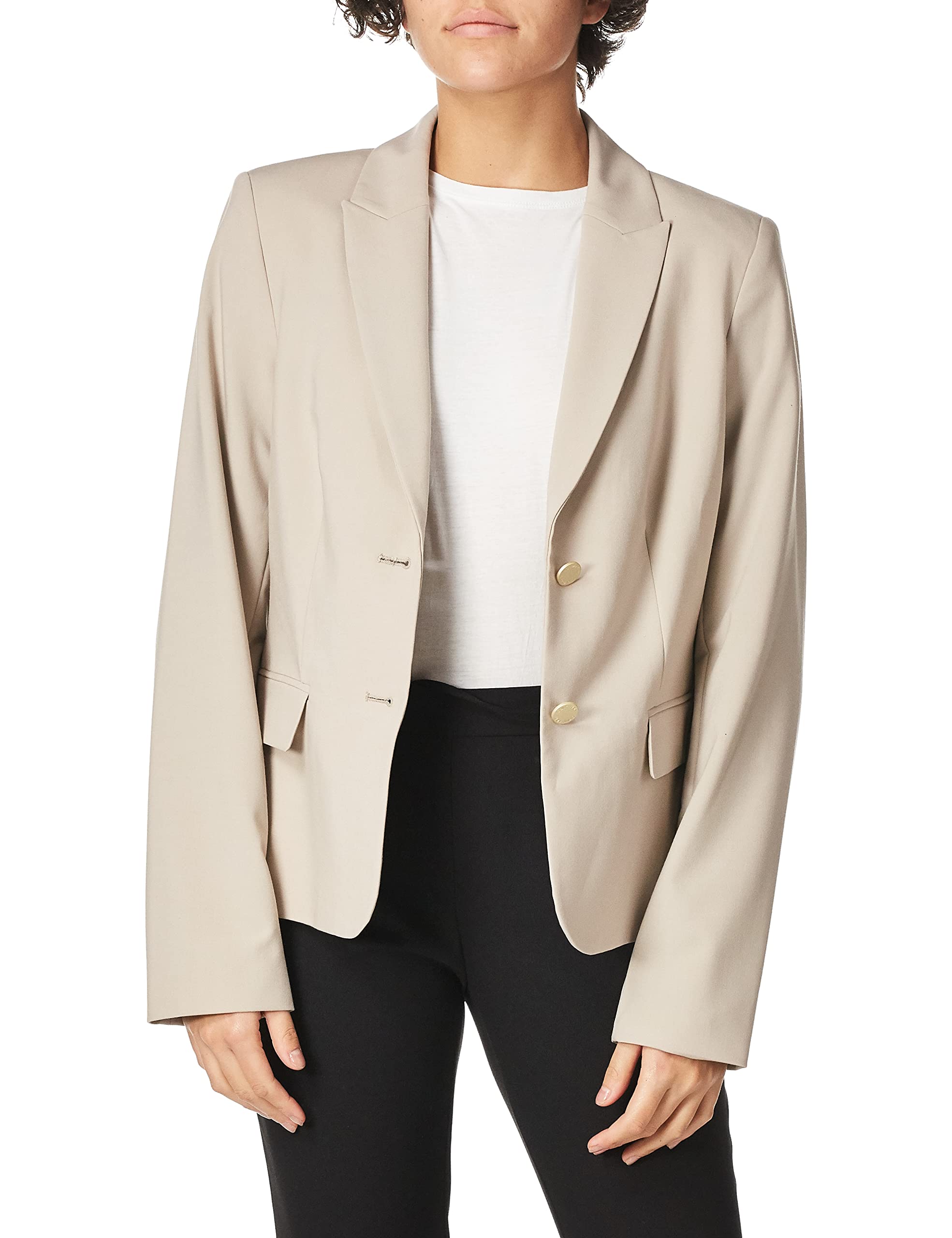 Calvin Klein Women's Two Button Lux Blazer - Petite, Standard & Plus Sizes | Slim Fit Formal Jacket for Office, Business & Special Occasions