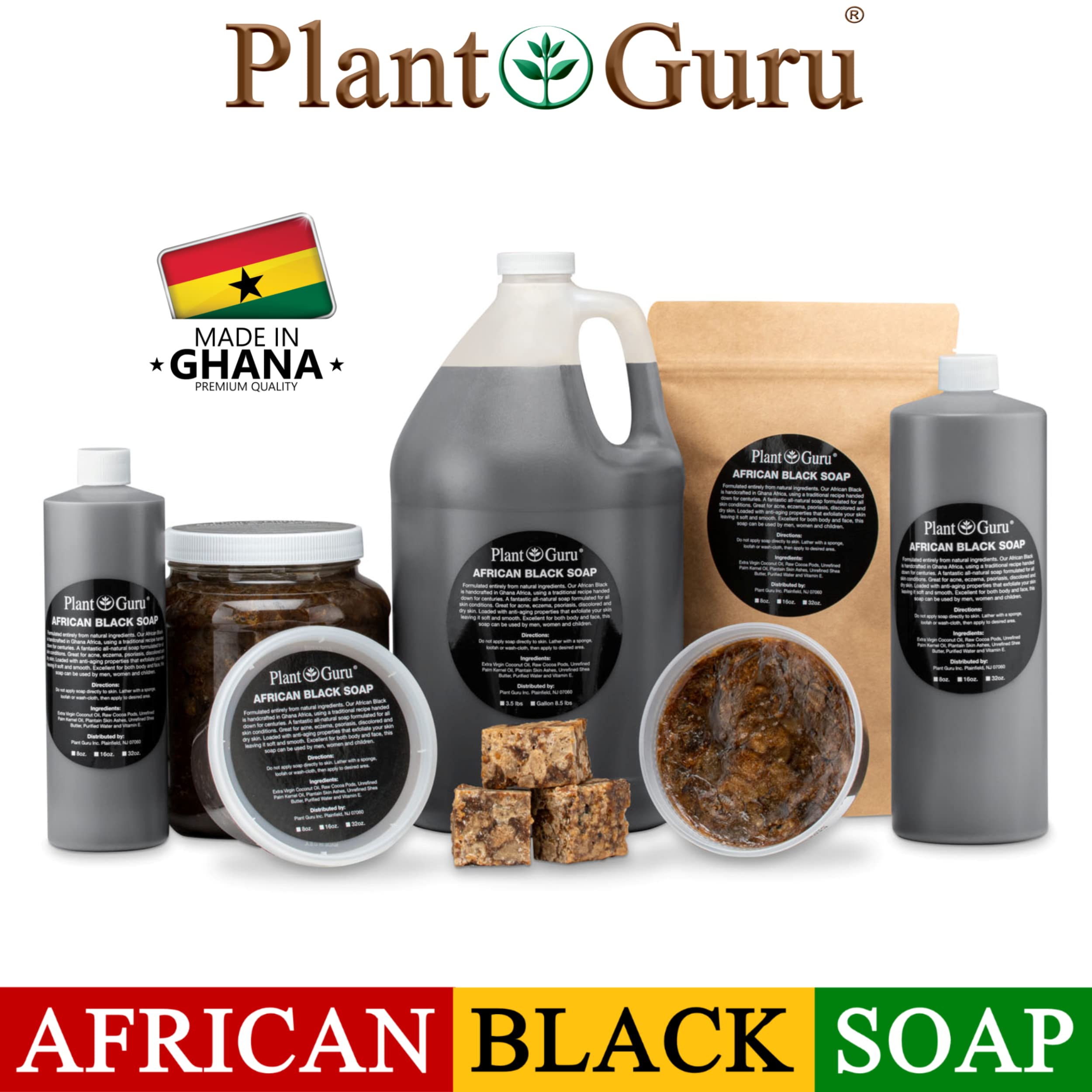 100% Pure Raw African Black Soap Bar 5 oz - Natural Ghanaian Shea Butter Soap for Acne, Eczema & Psoriasis Treatment | Fights Dry Skin, Scars & Dark Spots | Gentle Face & Body Wash for Pimples & Blackheads | Perfect for Sensitive Skin Care & Daily Cleansing Routine