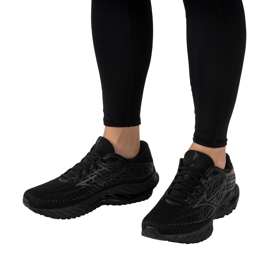 Mizuno Wave Inspire 20 2E Running Shoes for Men - Black/Ultimate Gray/Black | Lightweight Cushioned Support for Marathon, Jogging & Daily Workouts