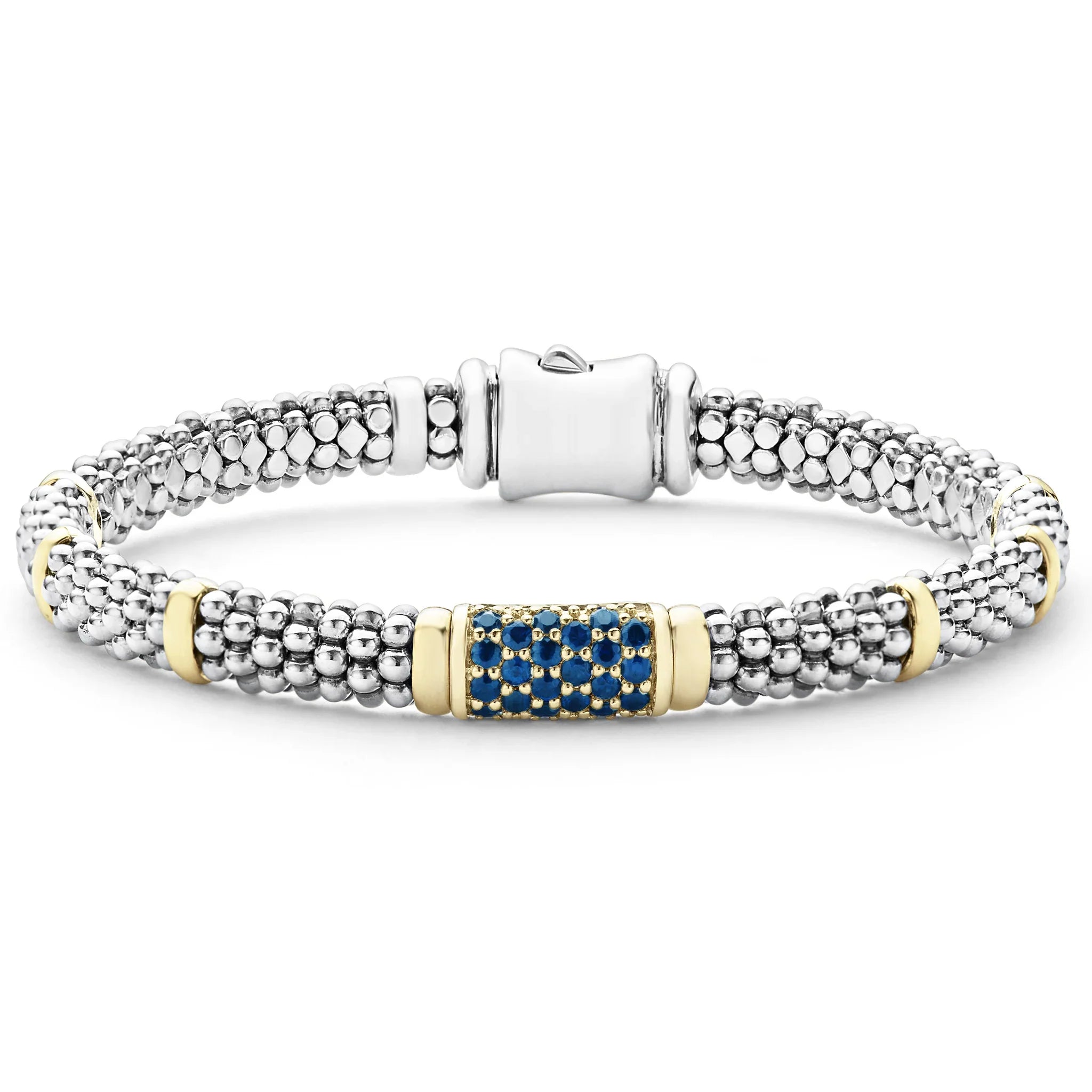 Blue Sapphire Caviar Bracelet | 6mm Genuine Sapphire Beaded Bracelet for Women | Elegant Jewelry Gift for Birthday, Anniversary & Special Occasions