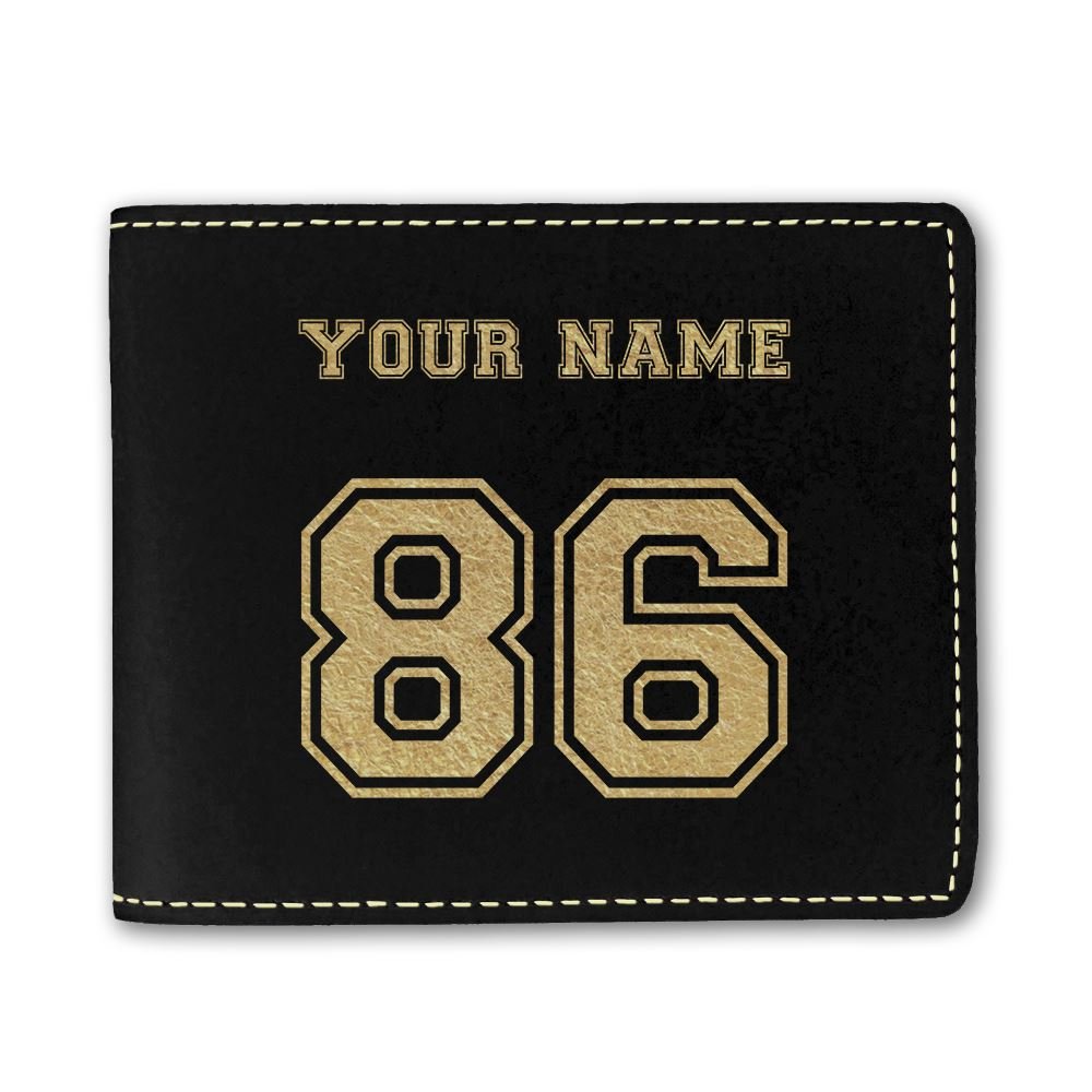 Genuine Faux Leather Wallet with Custom Engraving - Sports Jersey Style for Men & Women - Perfect for Gifts, Travel & Everyday Use