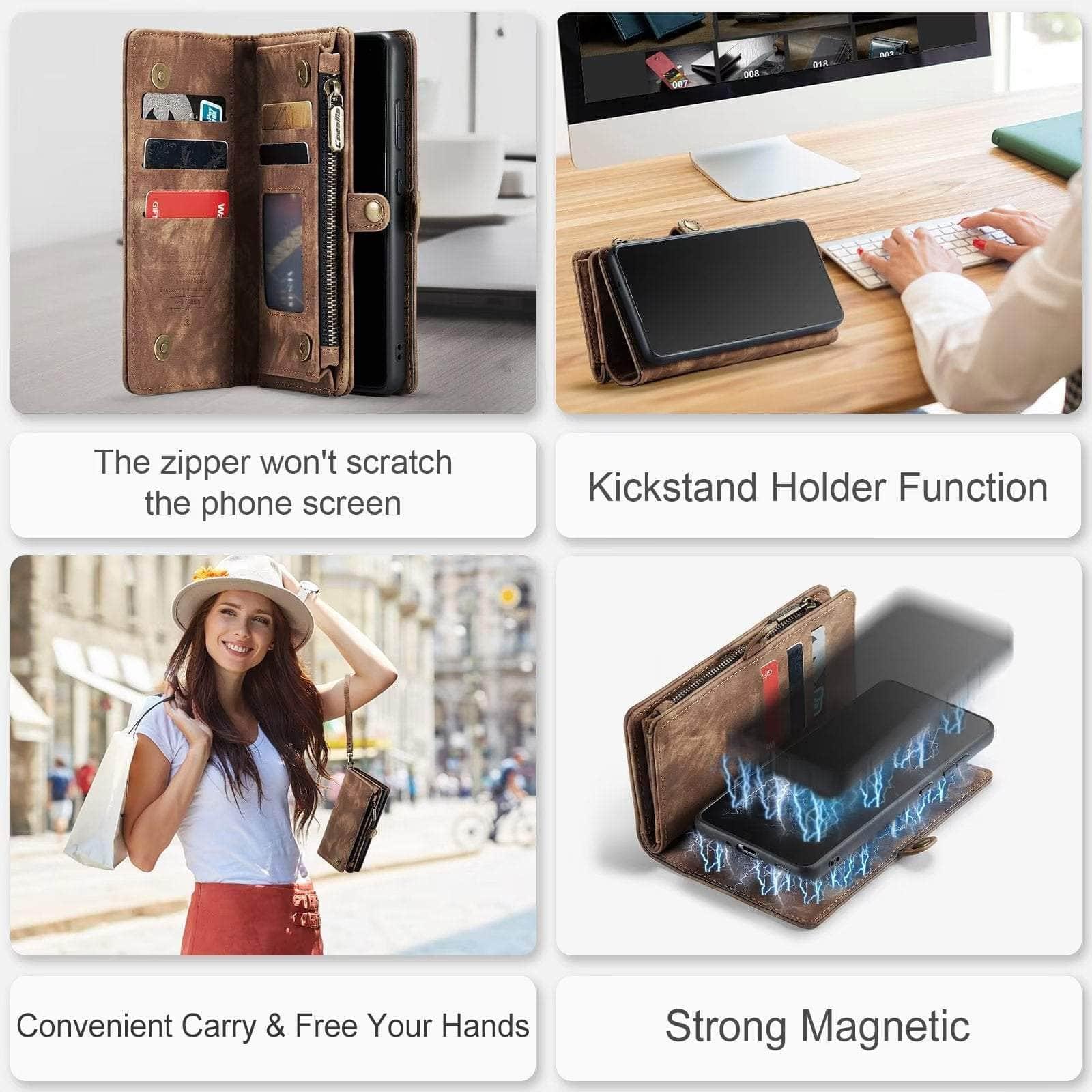 Samsung Galaxy A54 Wallet Case with Detachable Card Holder - Slim Protective Cover for Everyday Use & Travel