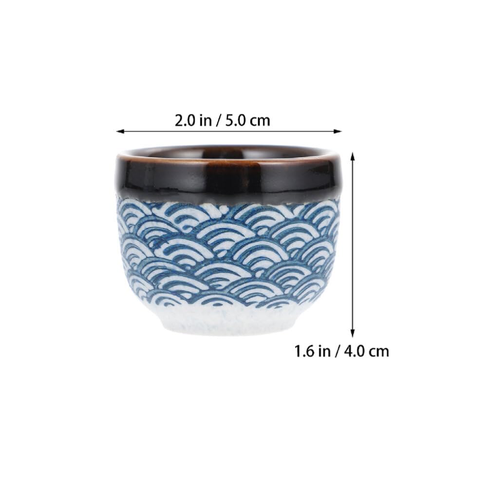 Yardwe 4-Piece Japanese Style Ceramic Tea & Sake Cup Set - Traditional Asian Tea Cups, Sake Mugs, and Coffee Cups for Home, Restaurant, and Gift Use