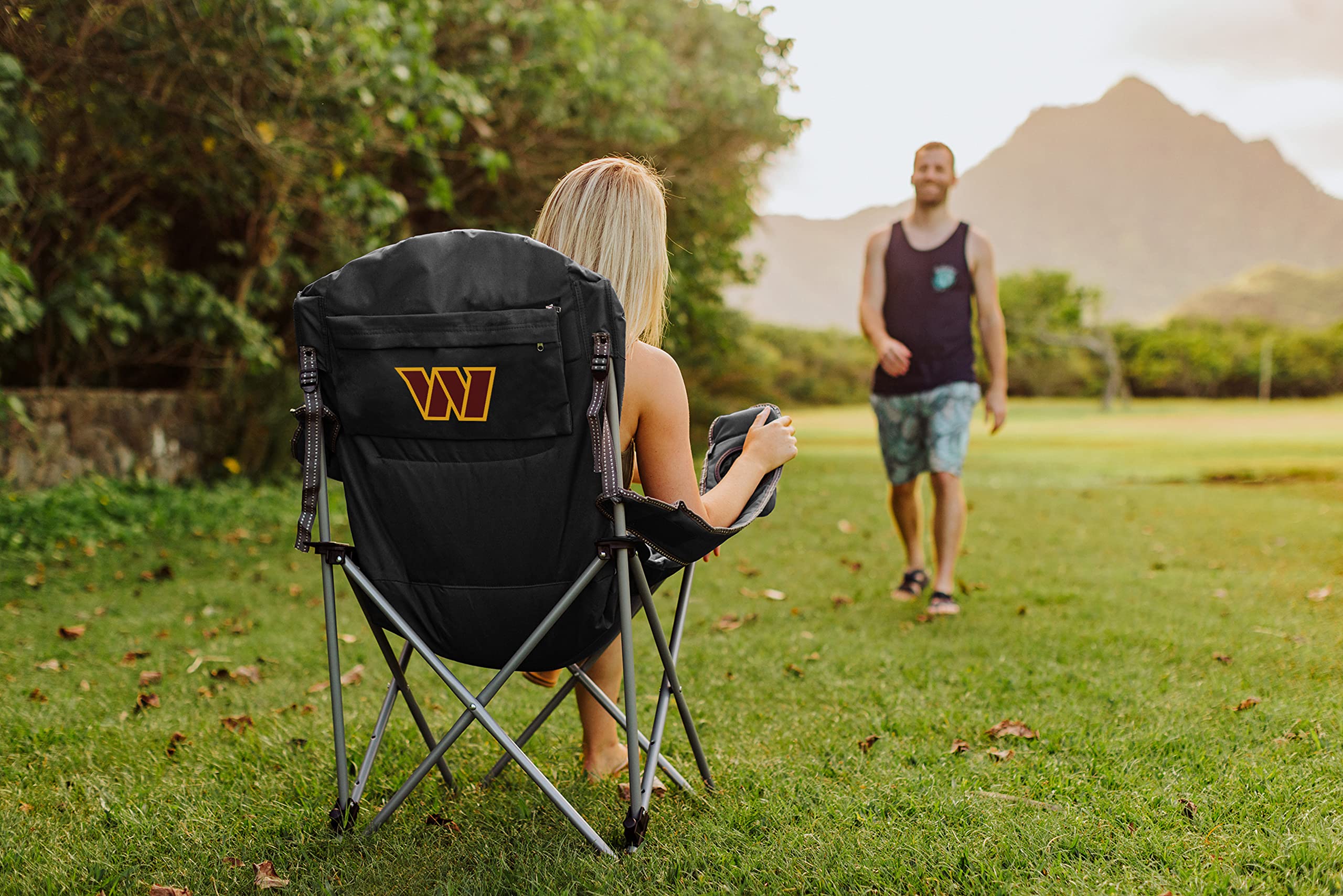 PICNIC TIME NFL Reclining Camping Chair for Adults - Portable Beach & Sports Chair with Carry Bag - Perfect for Tailgating, Outdoor Events & Relaxing by the Shore