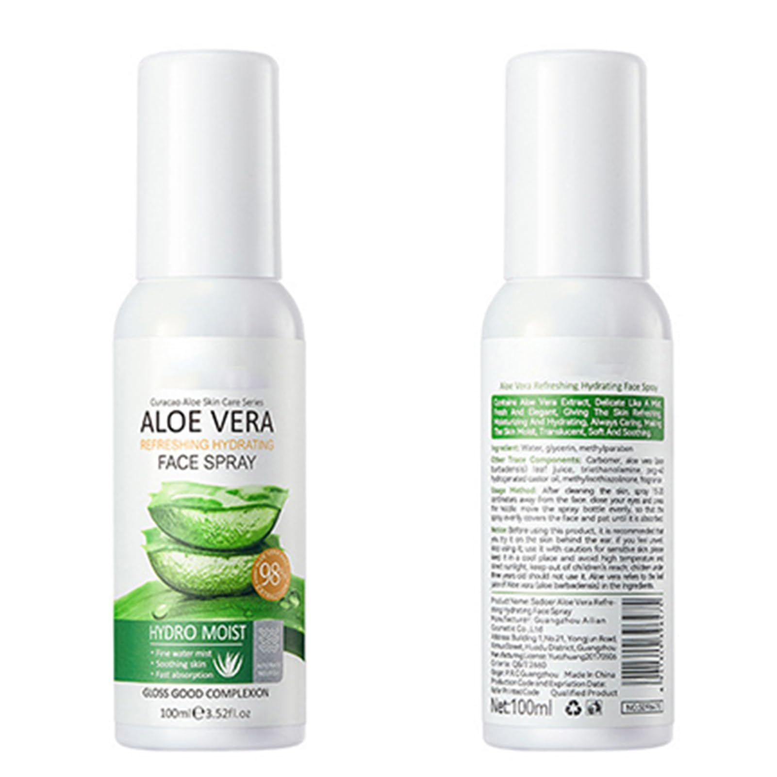 Aloe Vera & Vitamin C Facial Spray 100ml - Hydrating Face Mist for Skin Firming & Brightening, Triple Lift Skincare Liquid - Perfect Gift for Women | Use for Daily Hydration, Post-Workout Refreshment & Makeup Setting