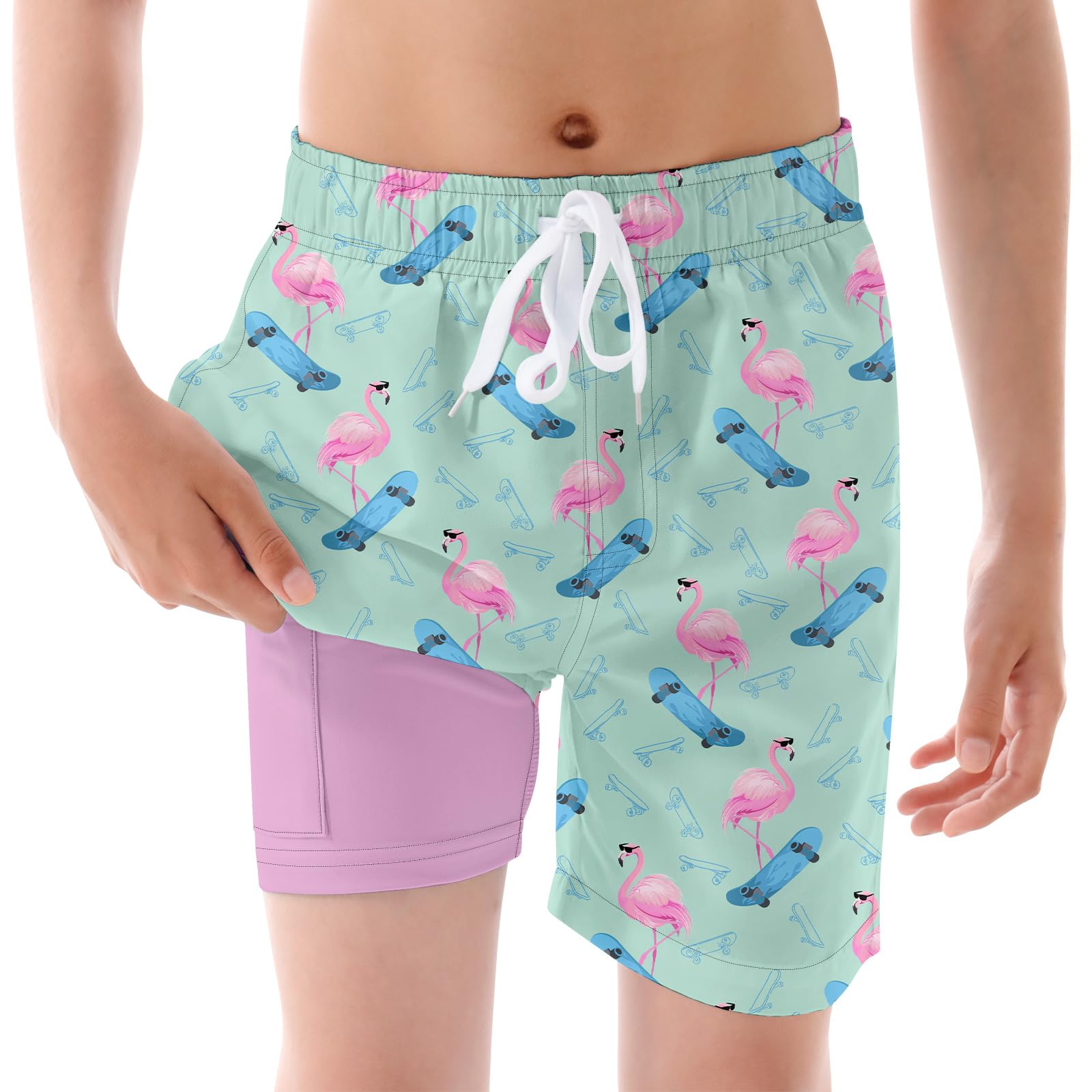 BFUSTYLE Boys Swim Trunks with Liner - Quick Dry Kids Bathing Suit for Pool & Beach