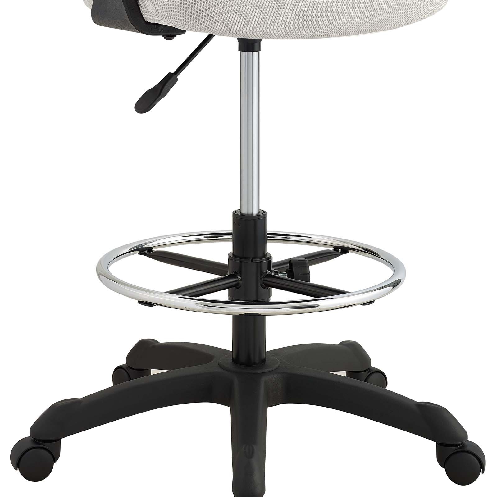 Modway Thrive Adjustable Drafting Chair - Ergonomic Tall Office Chair for Standing Desks, Gray - Perfect for Architects, Artists & Home Office Workspaces