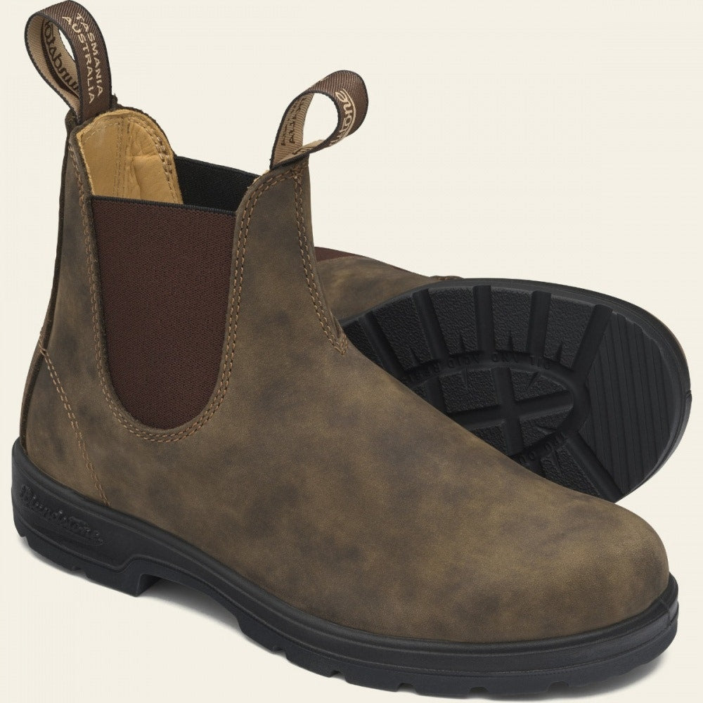 Blundstone Classic 585 Chelsea Boots - Rustic Brown Leather Ankle Boots for Men & Women | Waterproof & Comfortable for Outdoor, Work & Casual Wear