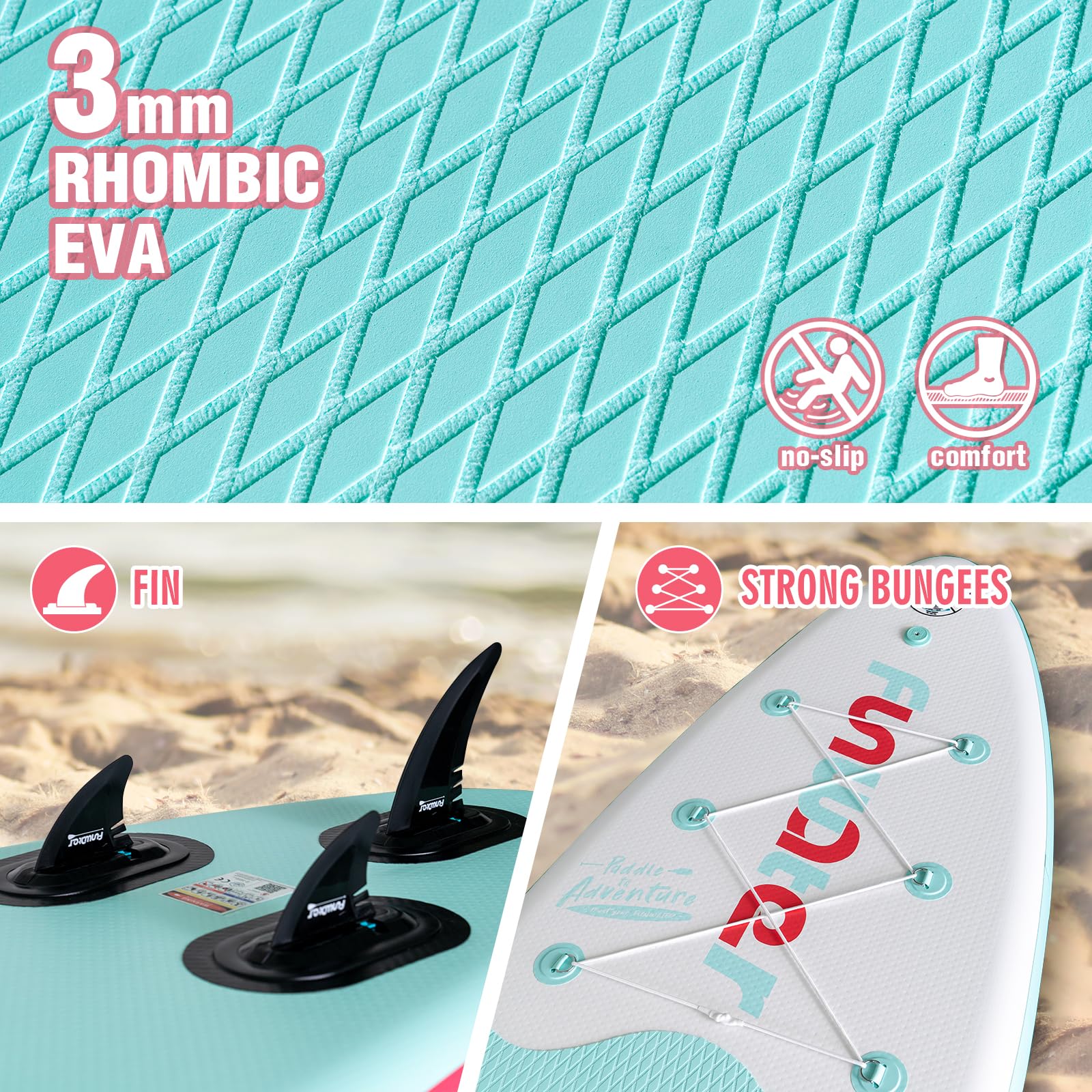 FunWater Inflatable Stand Up Paddle Board - Ultra-Light SUP with Premium Accessories Kit (Adjustable Paddle, Pump, Backpack, Leash, Waterproof Phone Bag) for Lakes, Rivers & Ocean Paddling Adventures