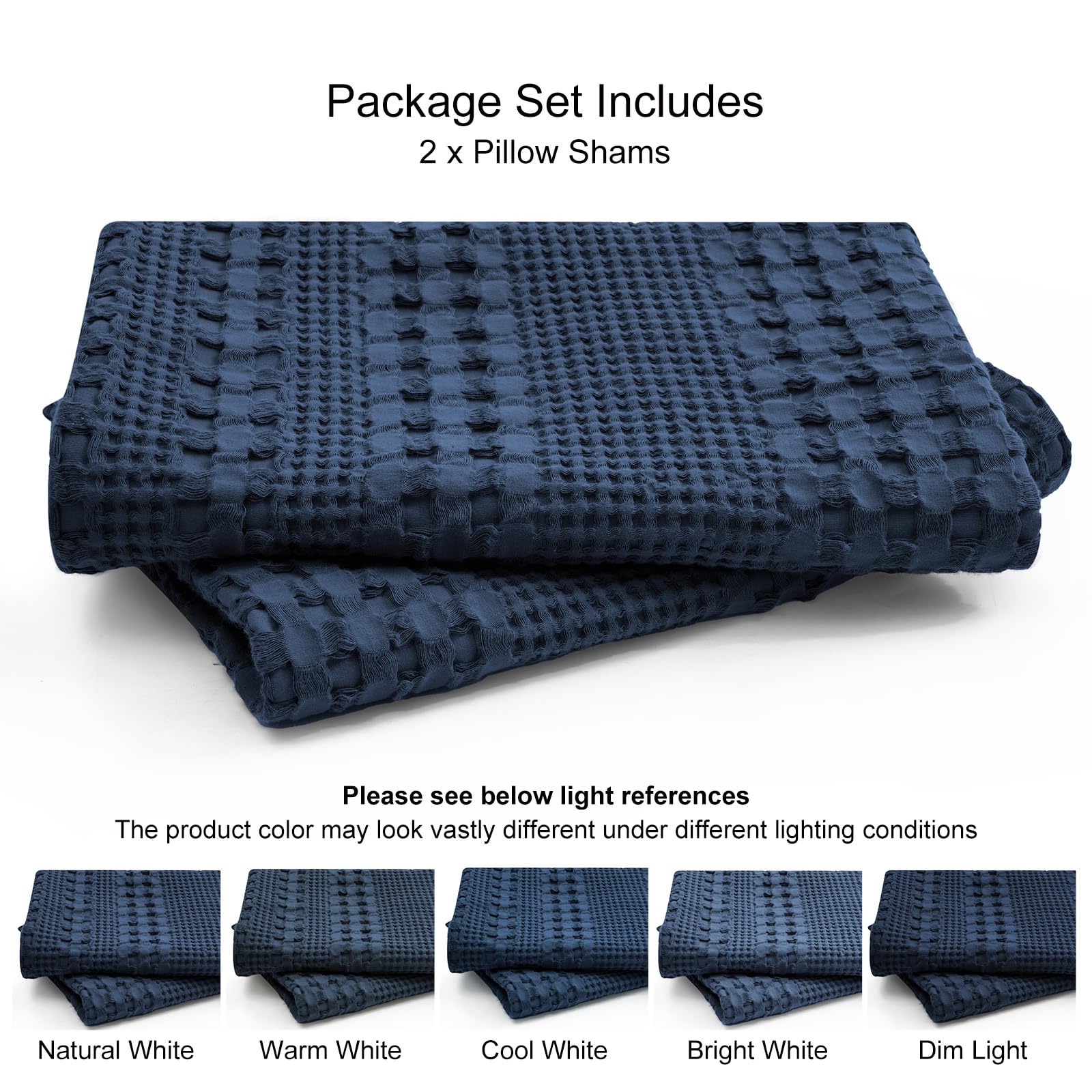 PHF 100% Cotton Waffle Weave Euro Sham Covers, 2 Pack 26