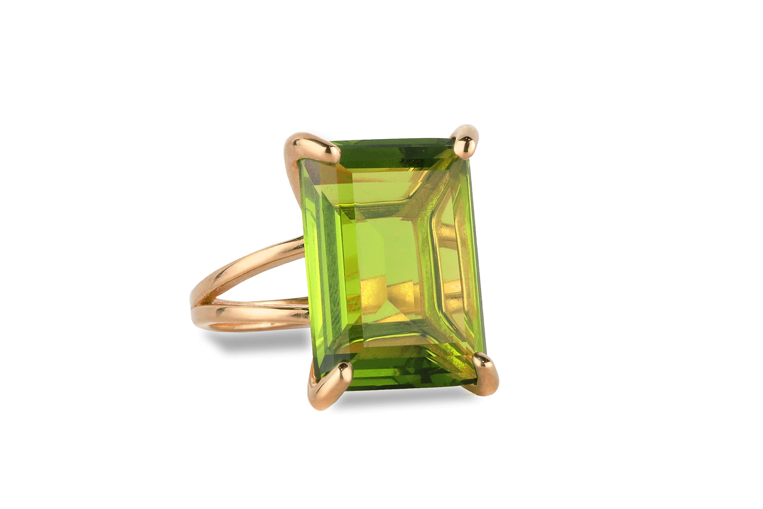 14K Gold Filled Peridot Ring - Natural Green Gemstone Statement Ring for Women | Elegant Engagement, Wedding & Boho Jewelry Gift with Premium Gift Box | Perfect for Anniversary, Birthday & Special Occasions