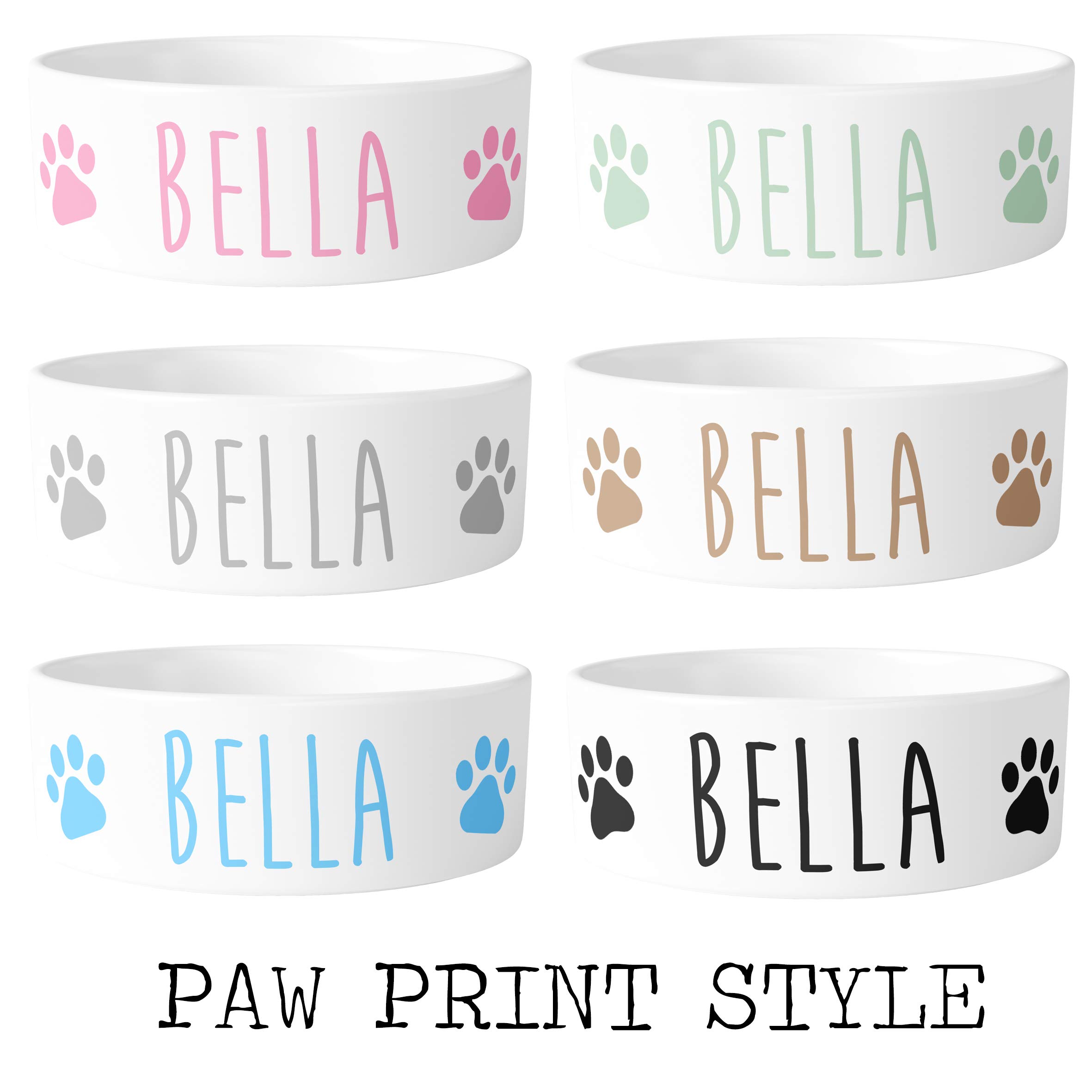 Personalized Ceramic Dog Bowl - Custom Design & Color with Your Pet's Name - Perfect for Mealtime, Travel, or Gift for Dog Lovers