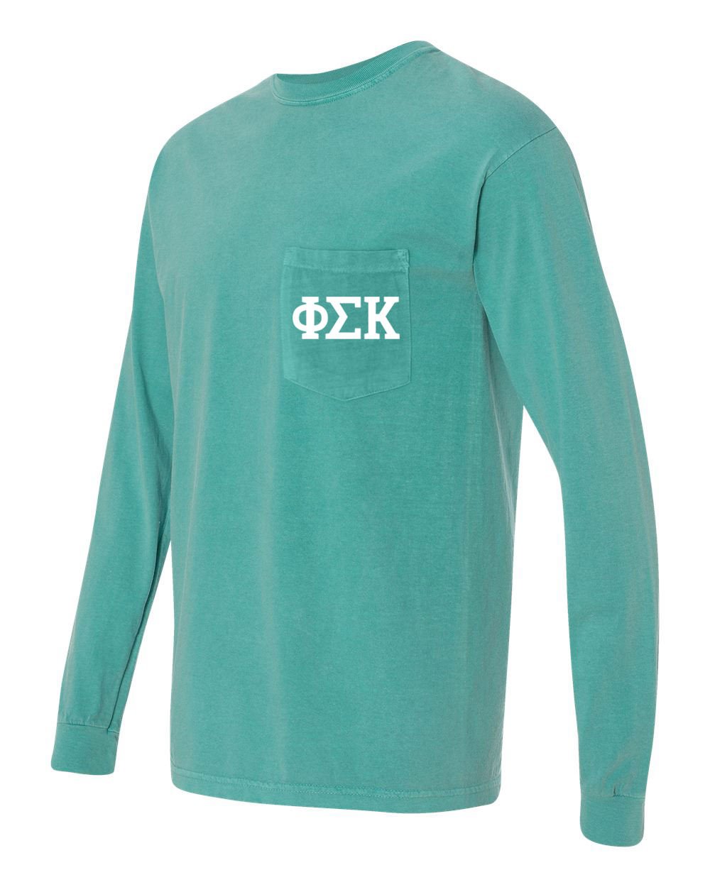 Phi Sigma Kappa Fraternity Comfort Colors Pocket Long Sleeve T-Shirt | Greek Life Apparel | College Organization Clothing for Brotherhood Events & Campus Activities
