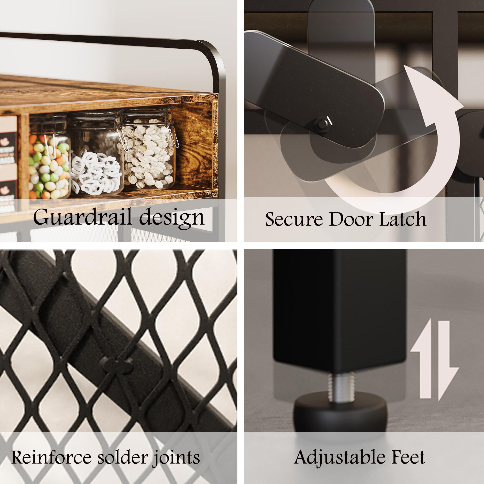 Stylish Rustic Brown Wooden Dog Crate Furniture - 43 Inch Heavy Duty Pet Kennel with Drawers, Multi-Functional End Table for Living Room & Bedroom - Indoor Dog Cage 43.3
