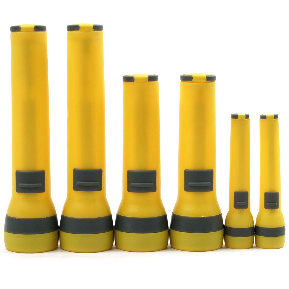 6 Pack Yellow Flashlights - 75-SS538 | Bright LED Emergency Lights for Camping, Hiking, Power Outages & Home Safety